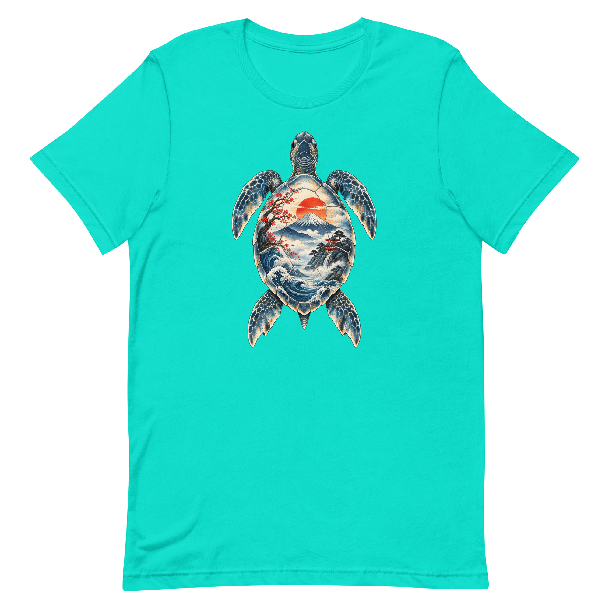 Sea Turtle Mount Fuji Sunrise Japanese Art, Japanese Art Tee, Mythology Gift - Image 85