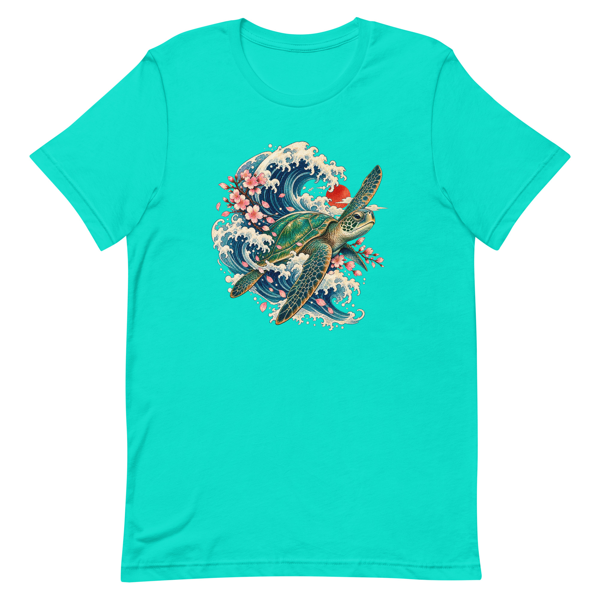Sea Turtle Great Wave Sakura Japanese Art, Japanese Art Tee, Mythology Gift - Image 85