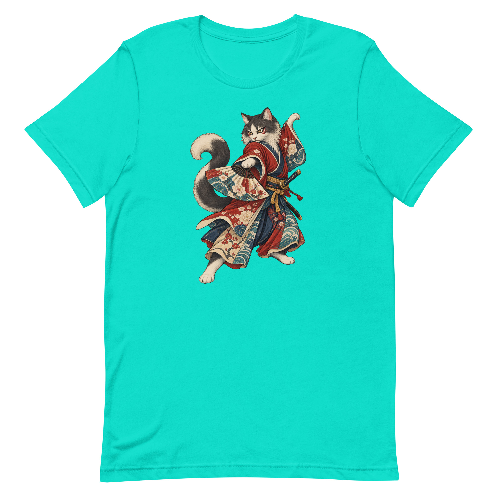 Samurai Cat Kabuki Fan Japanese Warrior Art, Japanese Art Tee, Mythology Gift - Image 85