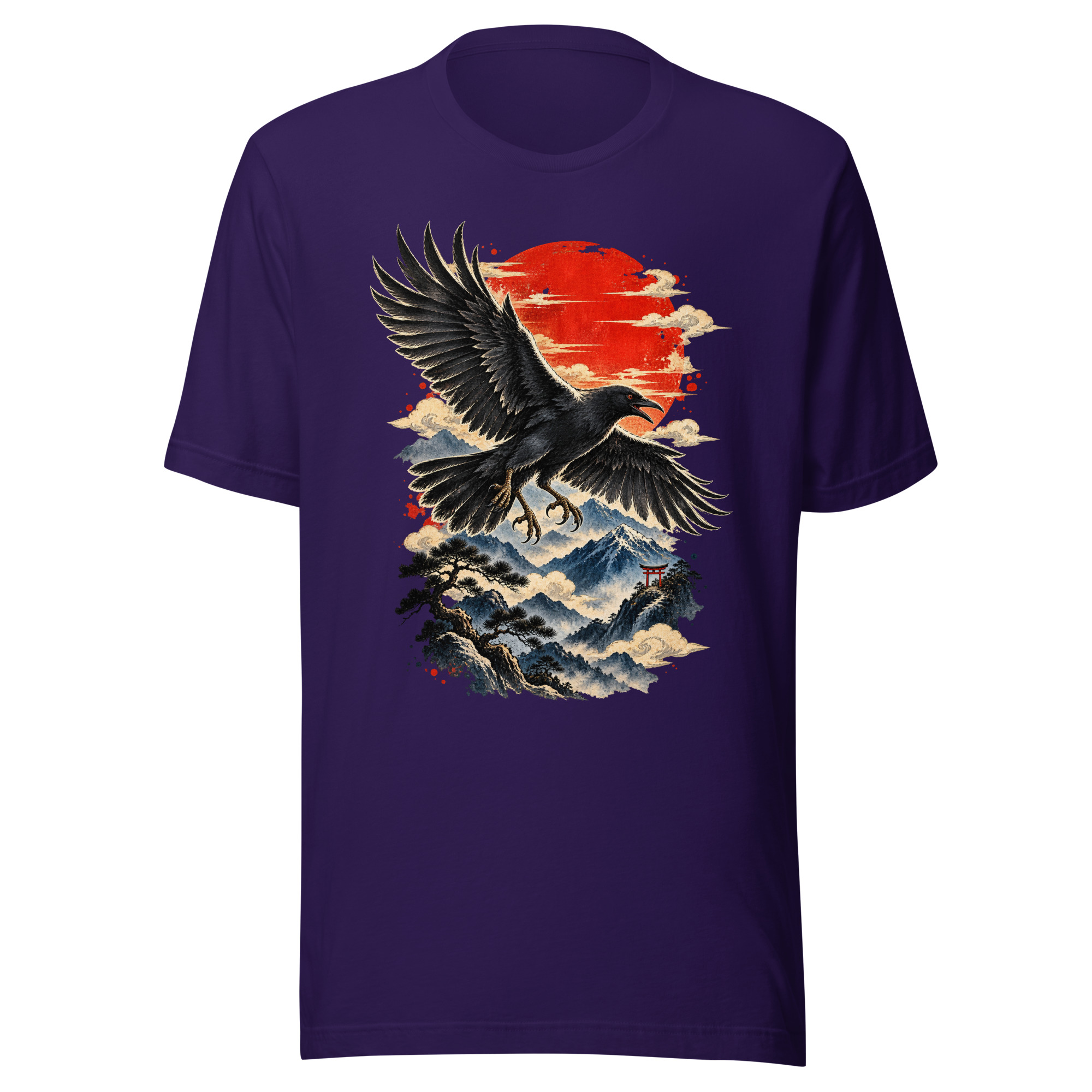Yatagarasu Three Legged Crow Sunrise Japanese Art T-Shirt - Image 5