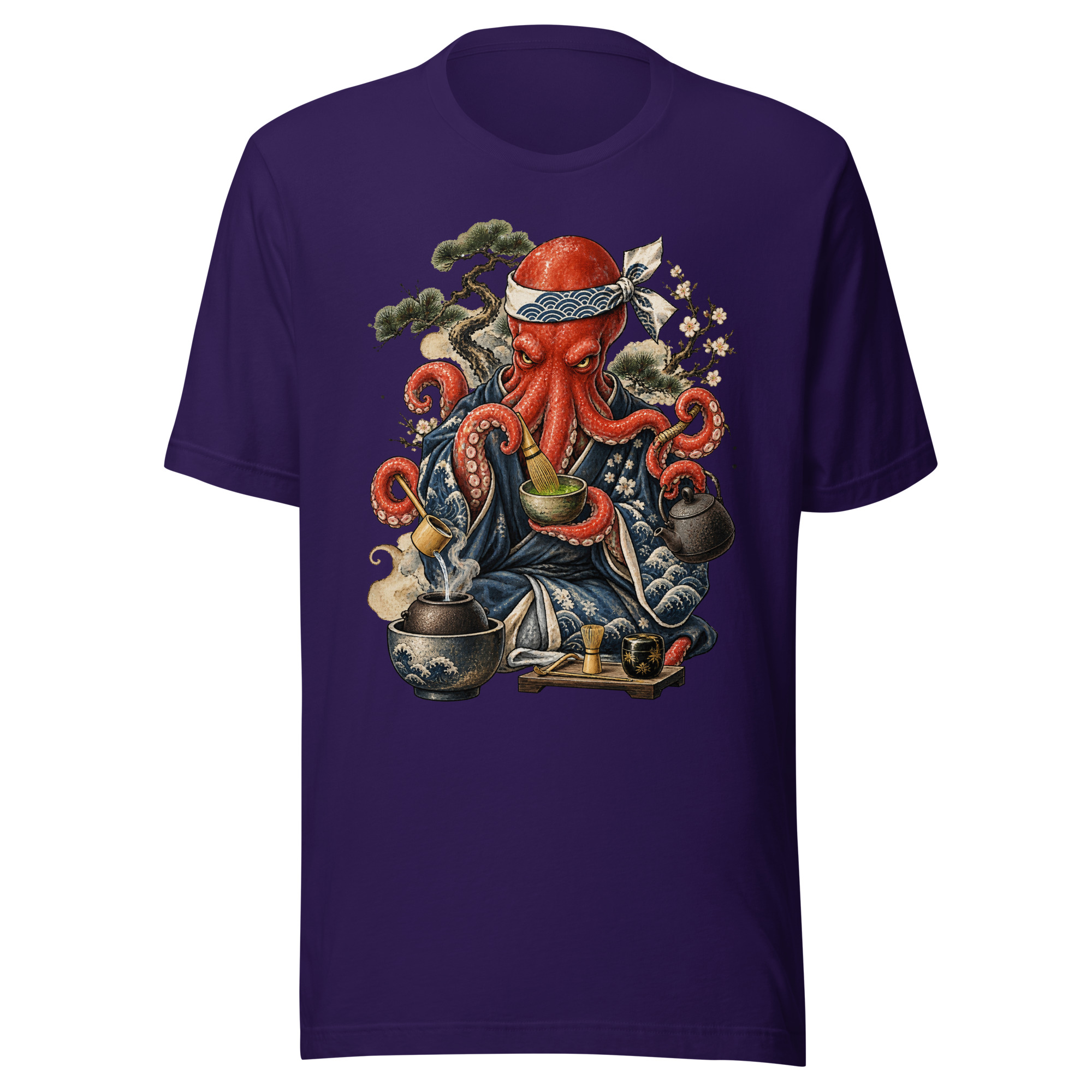 Octopus Matcha Tea Master Japanese Art T-Shirt - Image 5