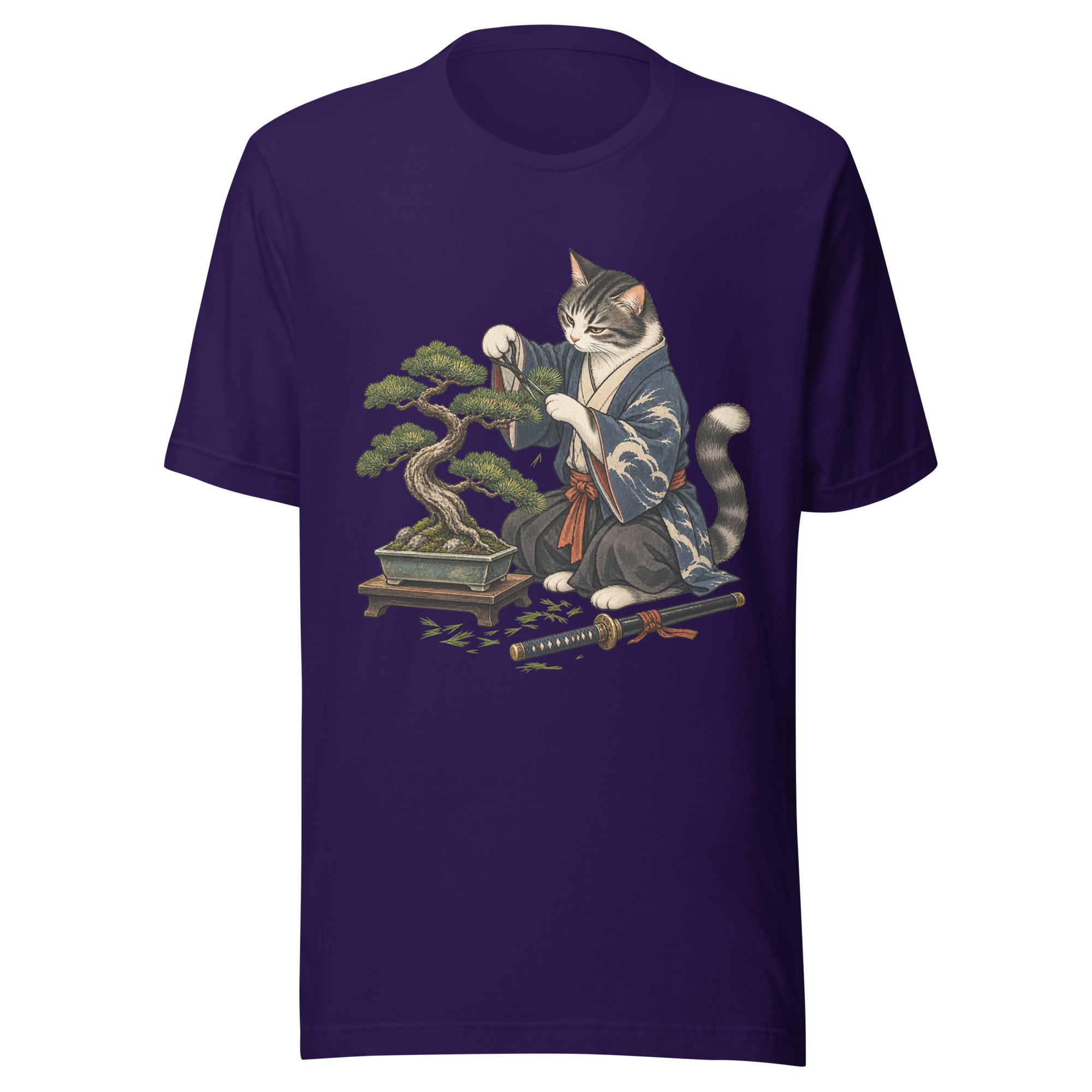 Samurai Cat Bonsai Dojo Japanese Art, Japanese Art Tee, Mythology Gift - Image 99