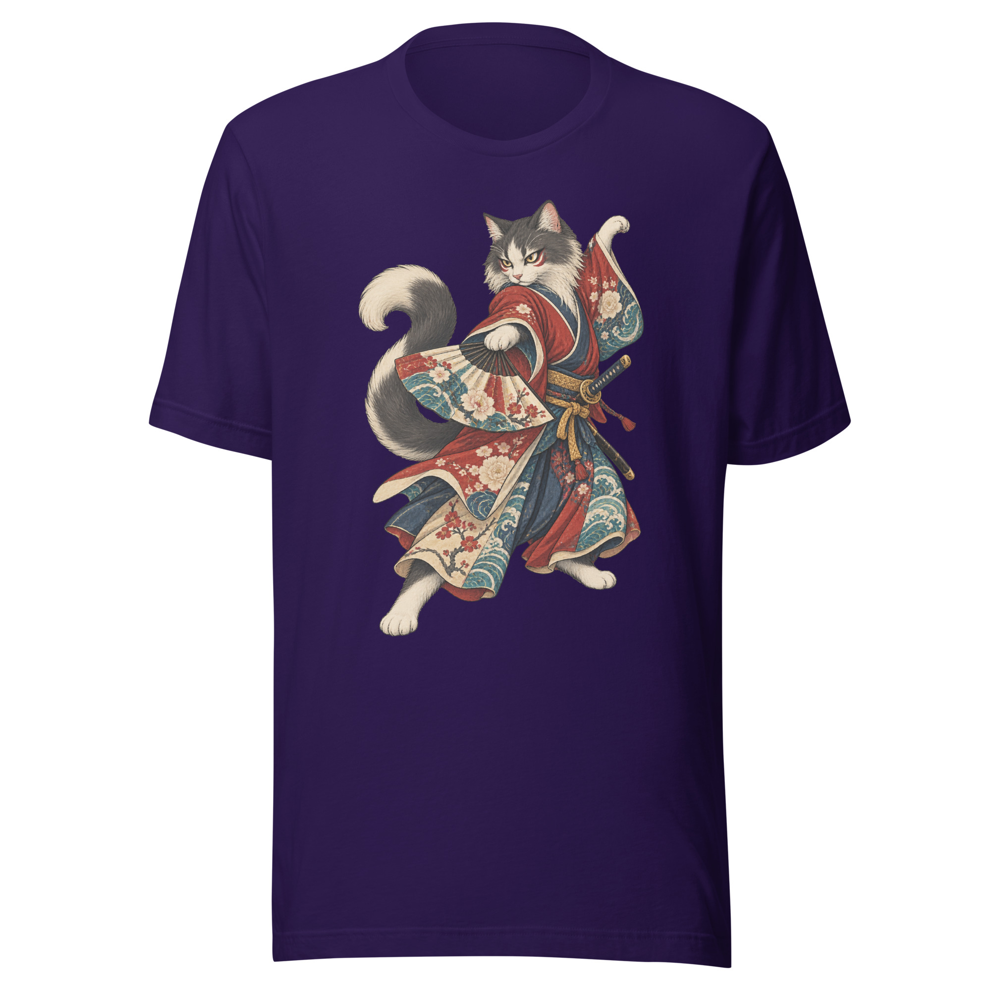 Samurai Cat Kabuki Fan Japanese Warrior Art, Japanese Art Tee, Mythology Gift - Image 99