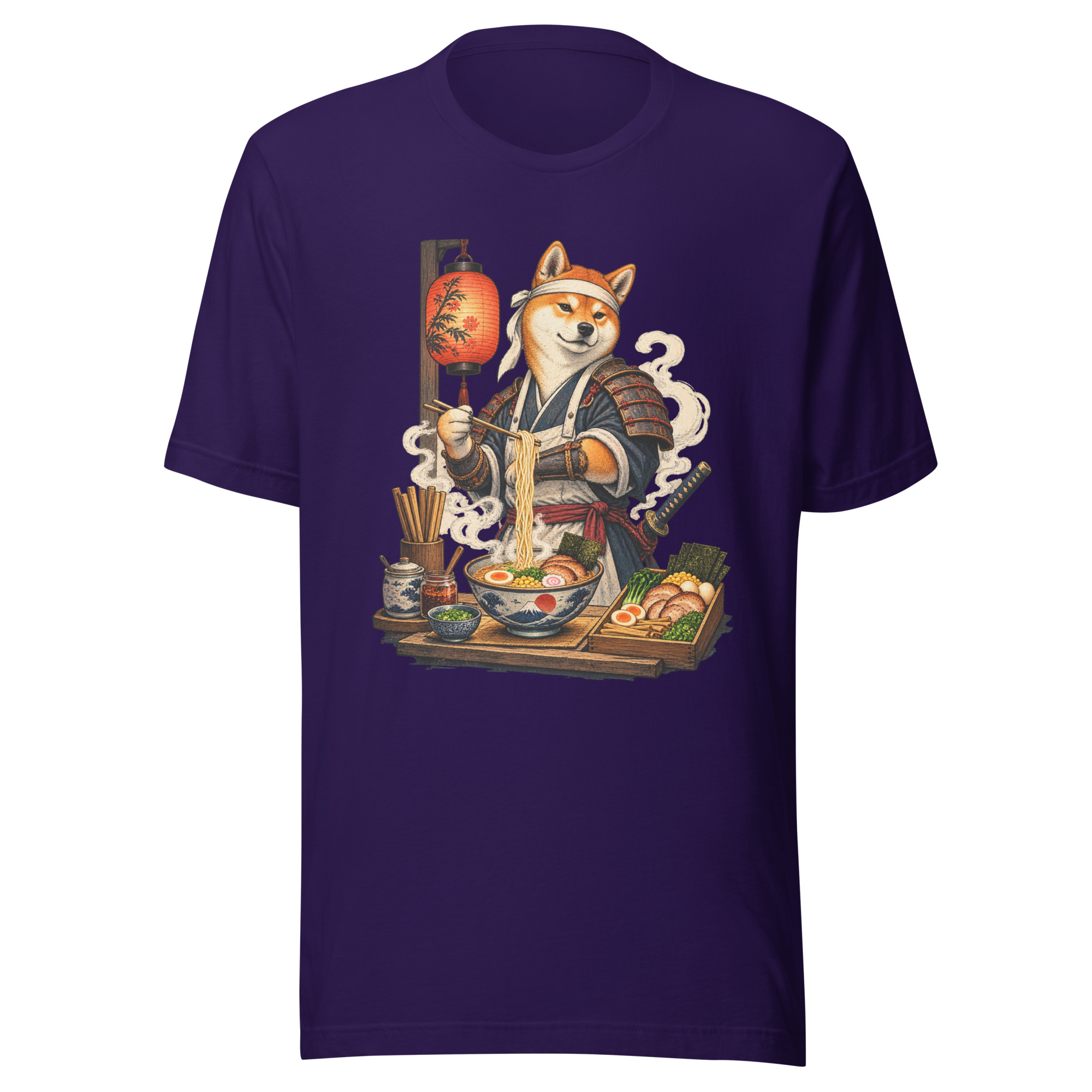 Shiba Samurai Ramen Chef Japanese Dog Art T-Shirt - Image 14