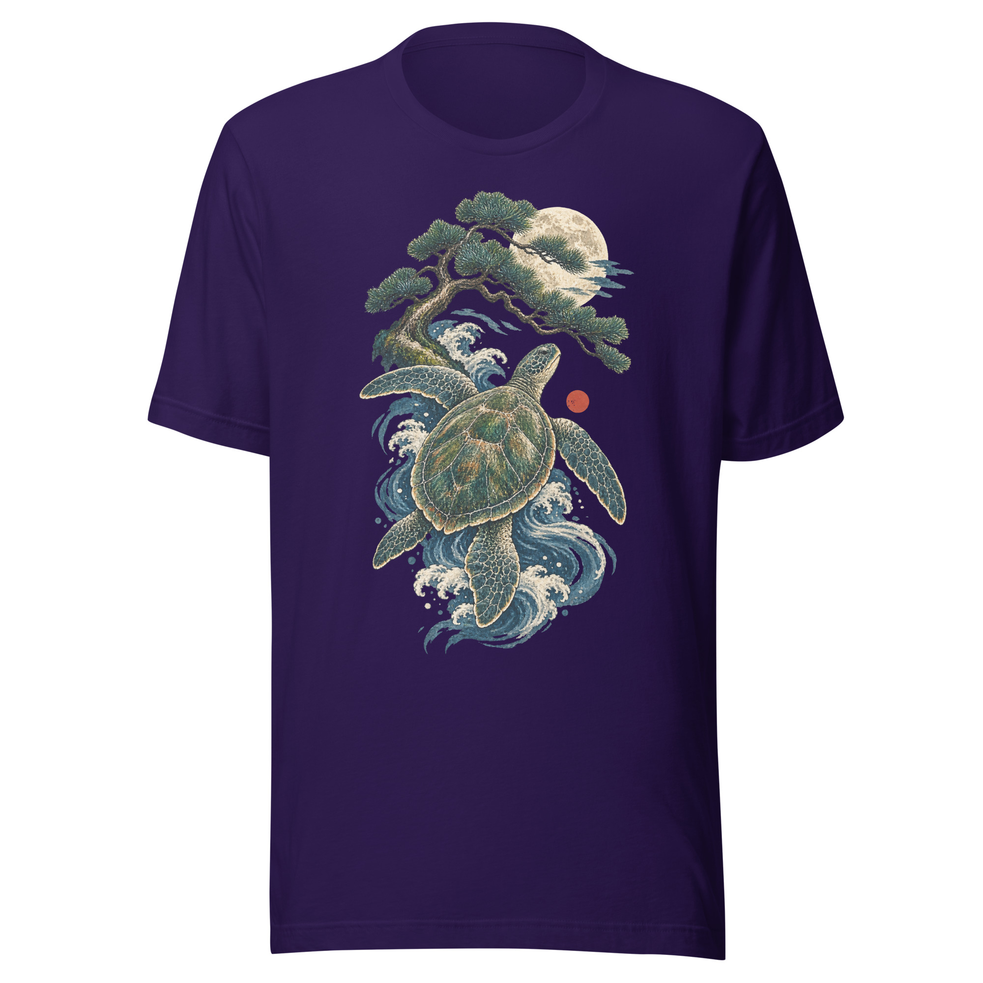 Ancient Sea Turtle Pine Moon Japanese Art, Japanese Art Tee, Mythology Gift - Image 132