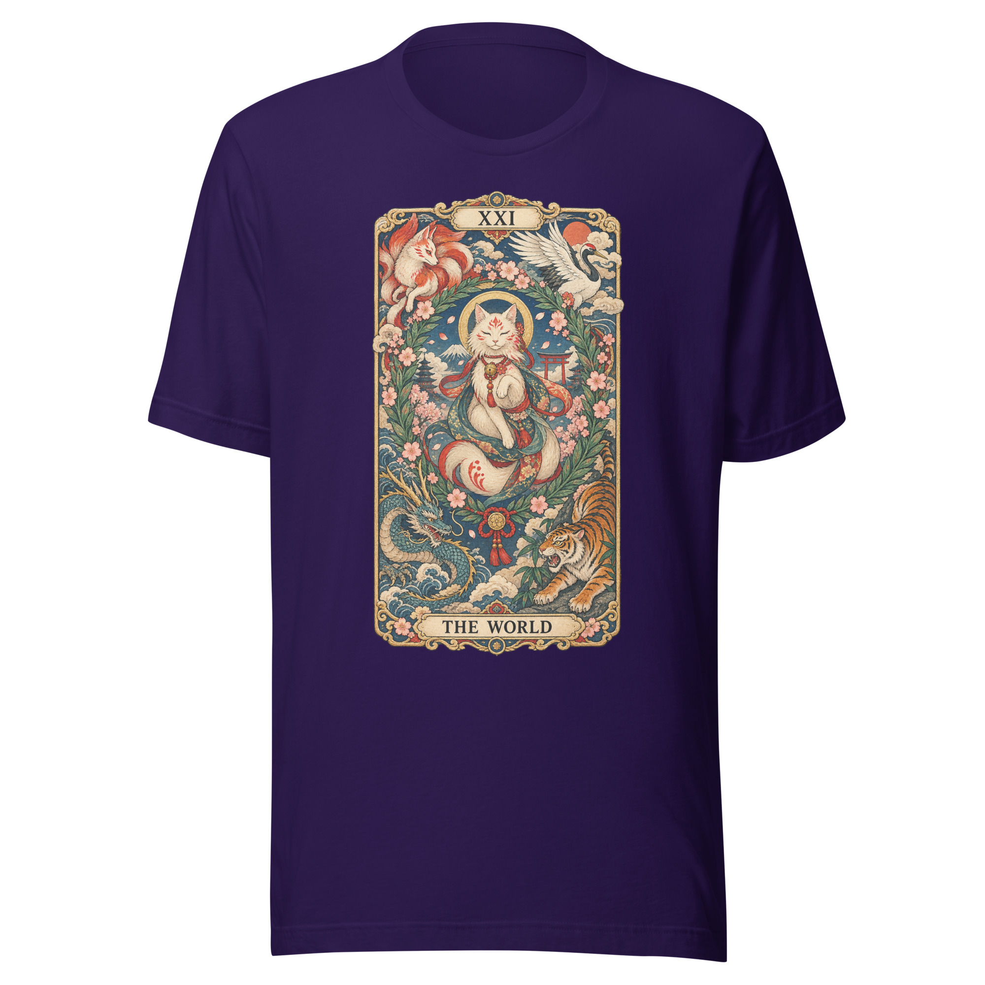 The World Shrine Cat Tarot Japanese Art T-Shirt - Image 152