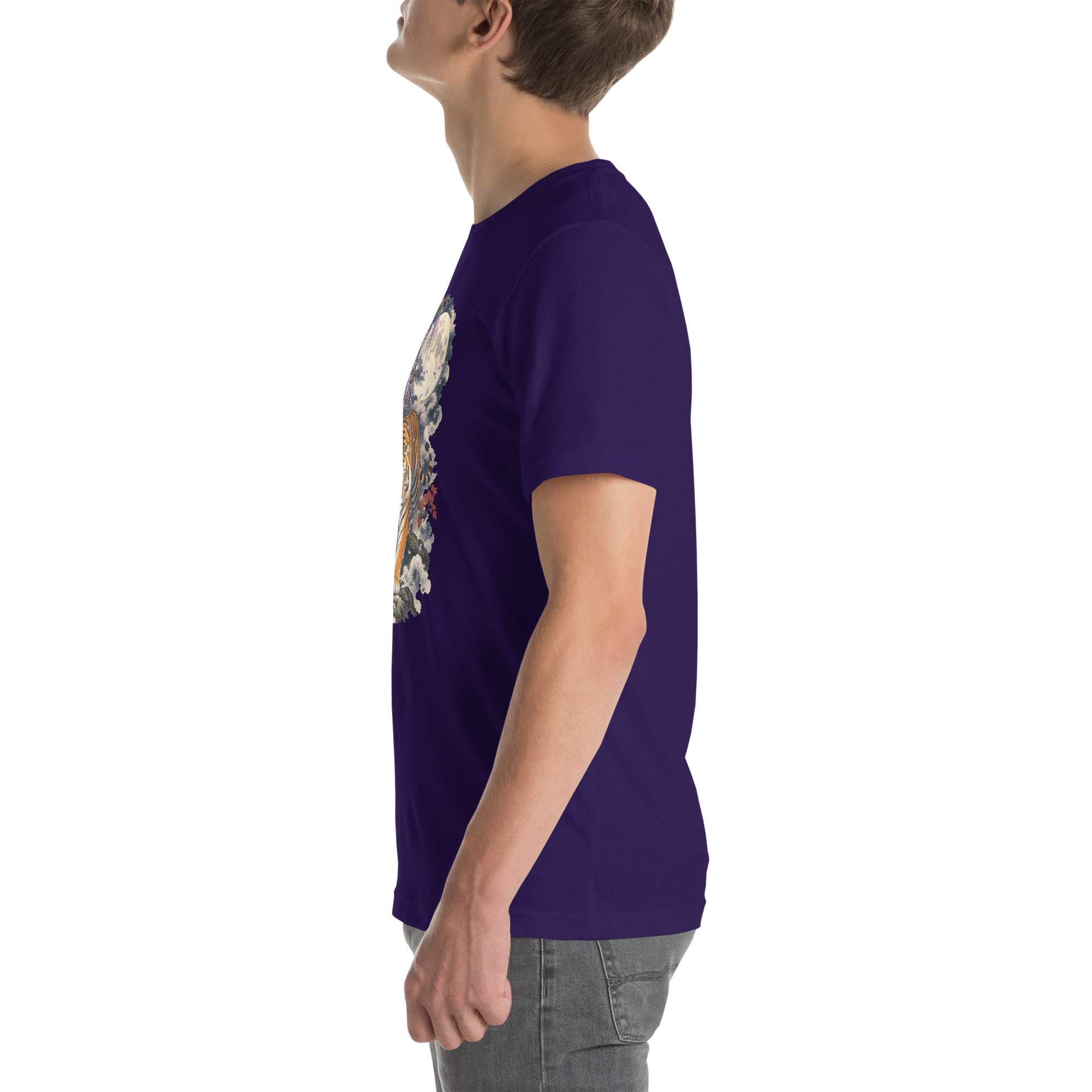 Japanese Tiger Wisteria Full Moon Art, Japanese Art Tee, Mythology Gift - Image 123