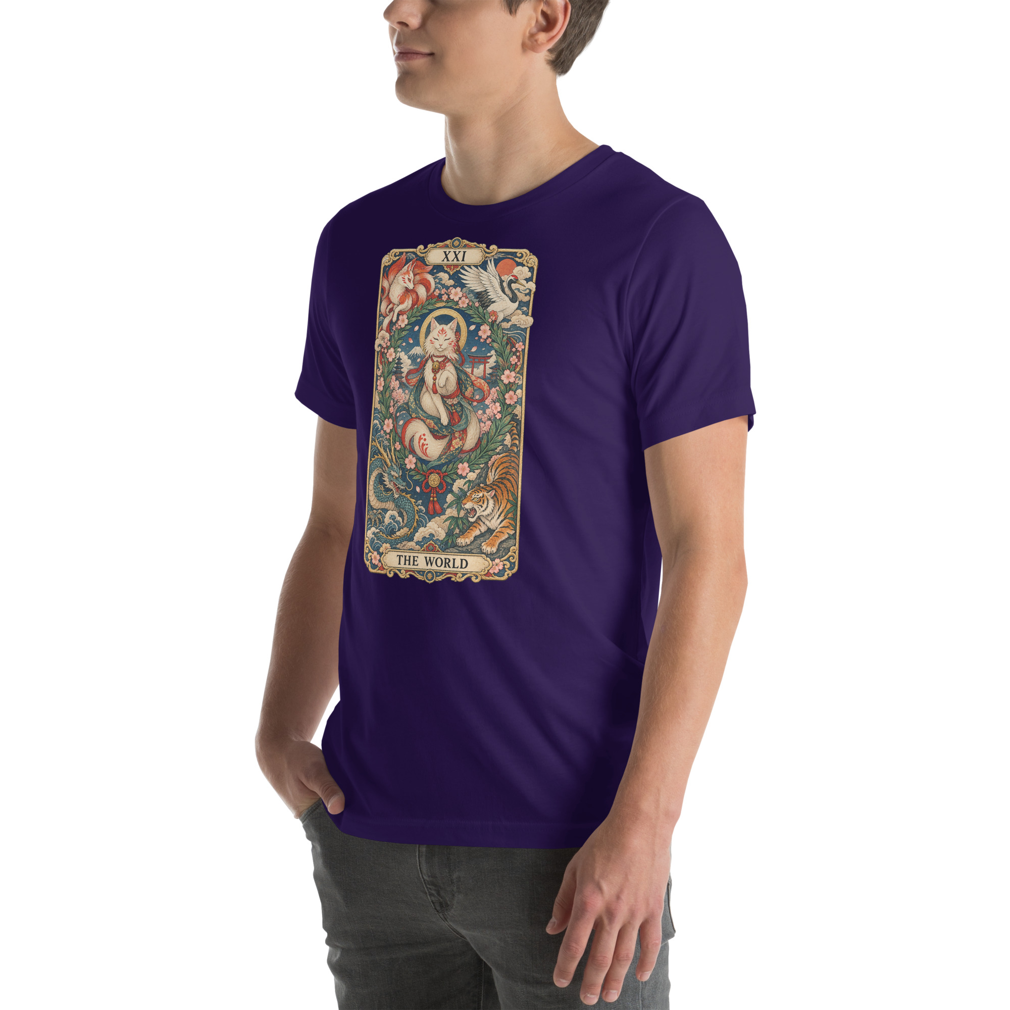 The World Shrine Cat Tarot Japanese Art T-Shirt - Image 100