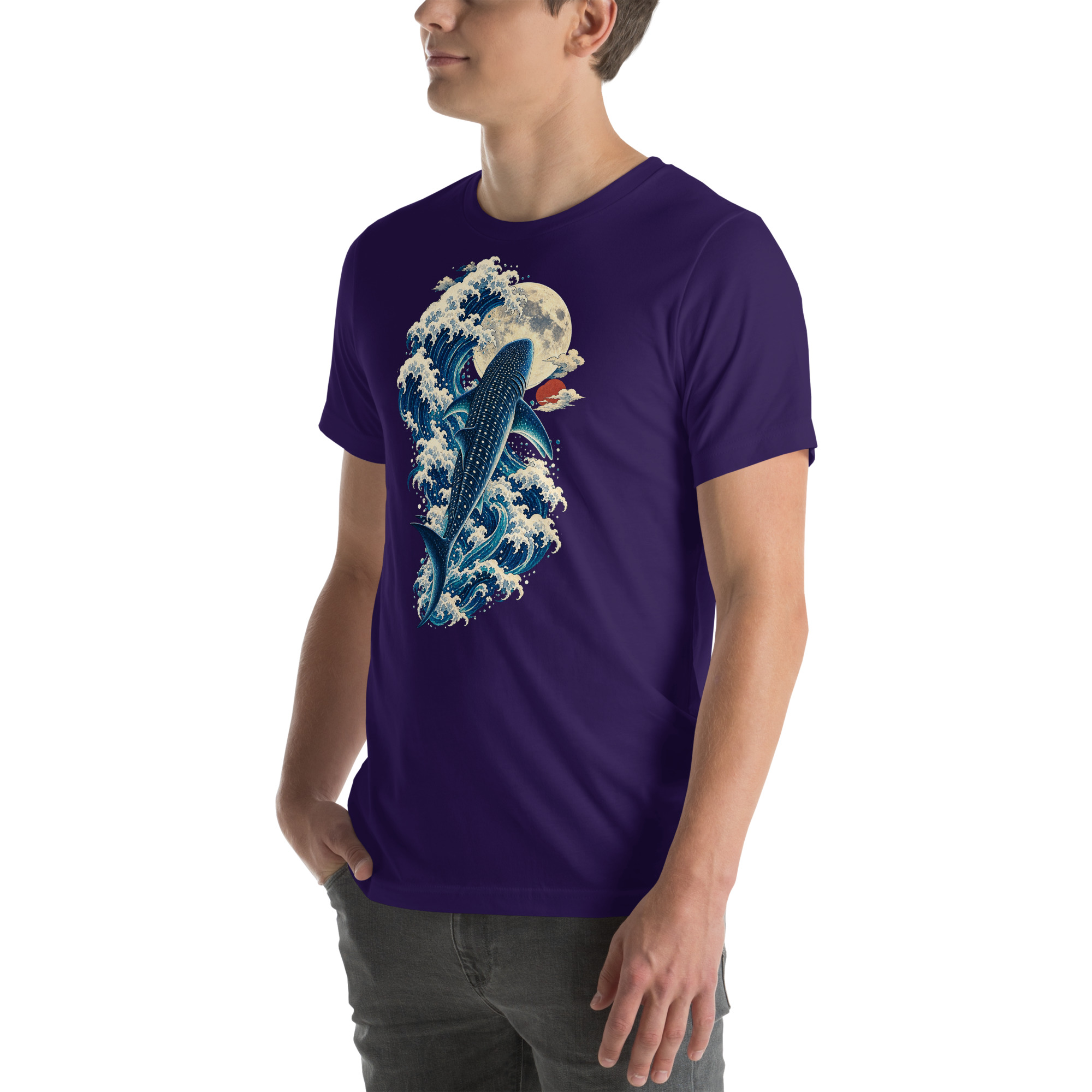 Whale Shark Great Wave Moon Japanese Art, Japanese Art Tee, Mythology Gift - Image 100