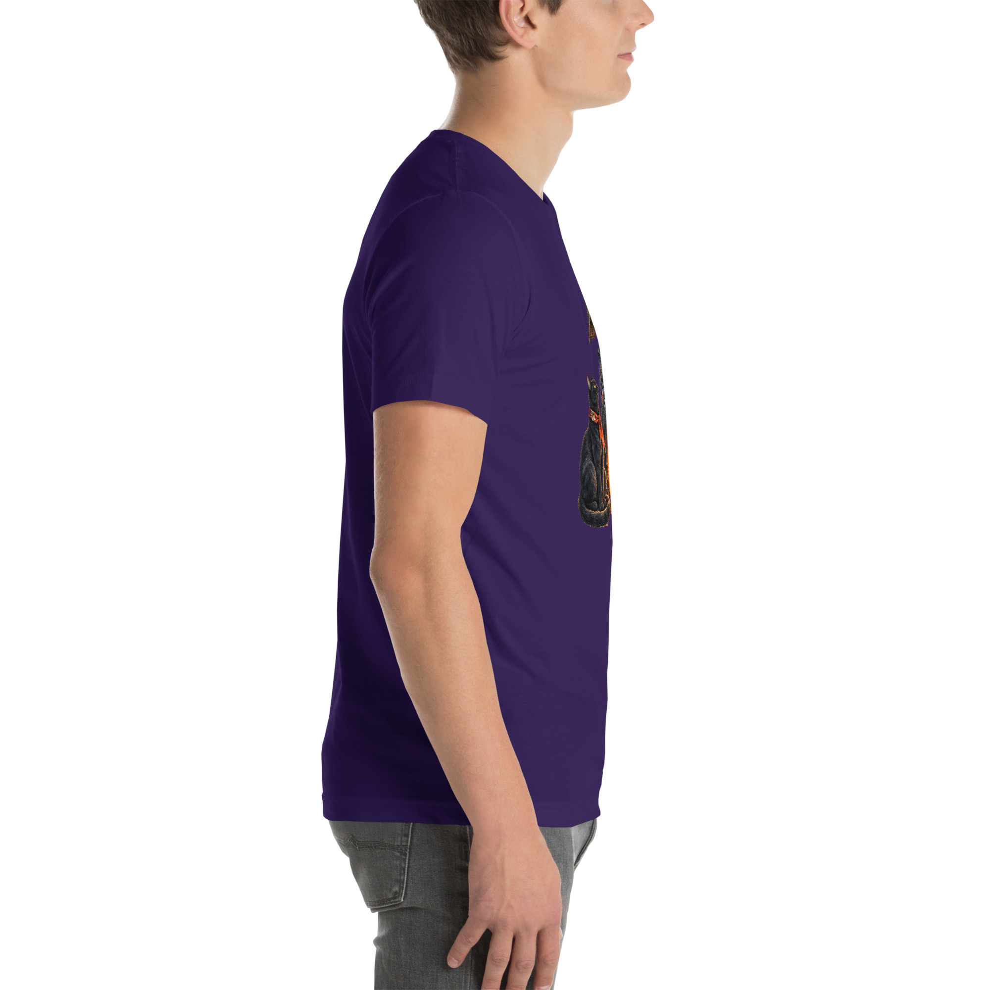 Black Cat Skeleton Lantern Japanese Folklore T-Shirt - Image 8