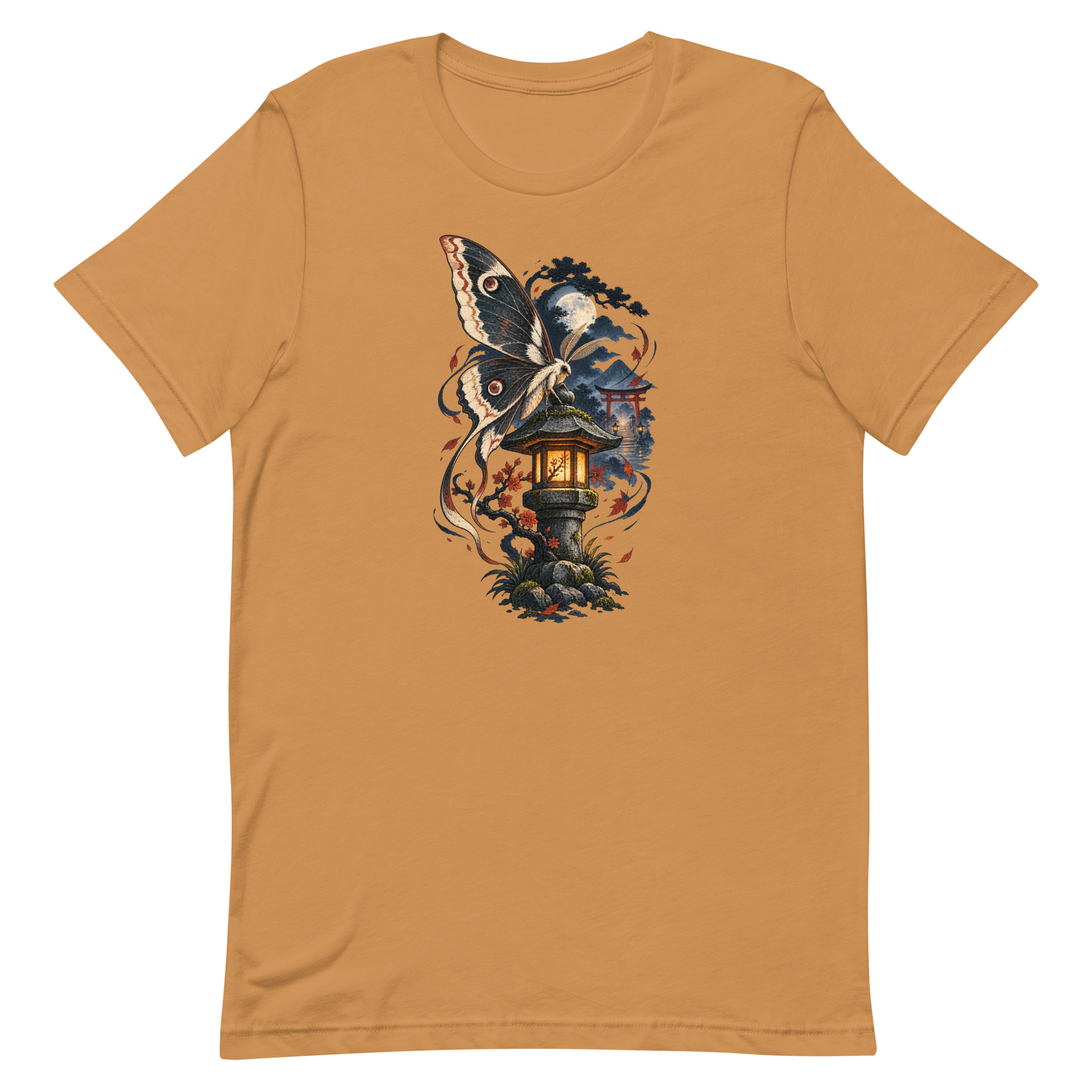 Japanese Moth Lantern Shrine Night Yokai Art T-Shirt - Image 64