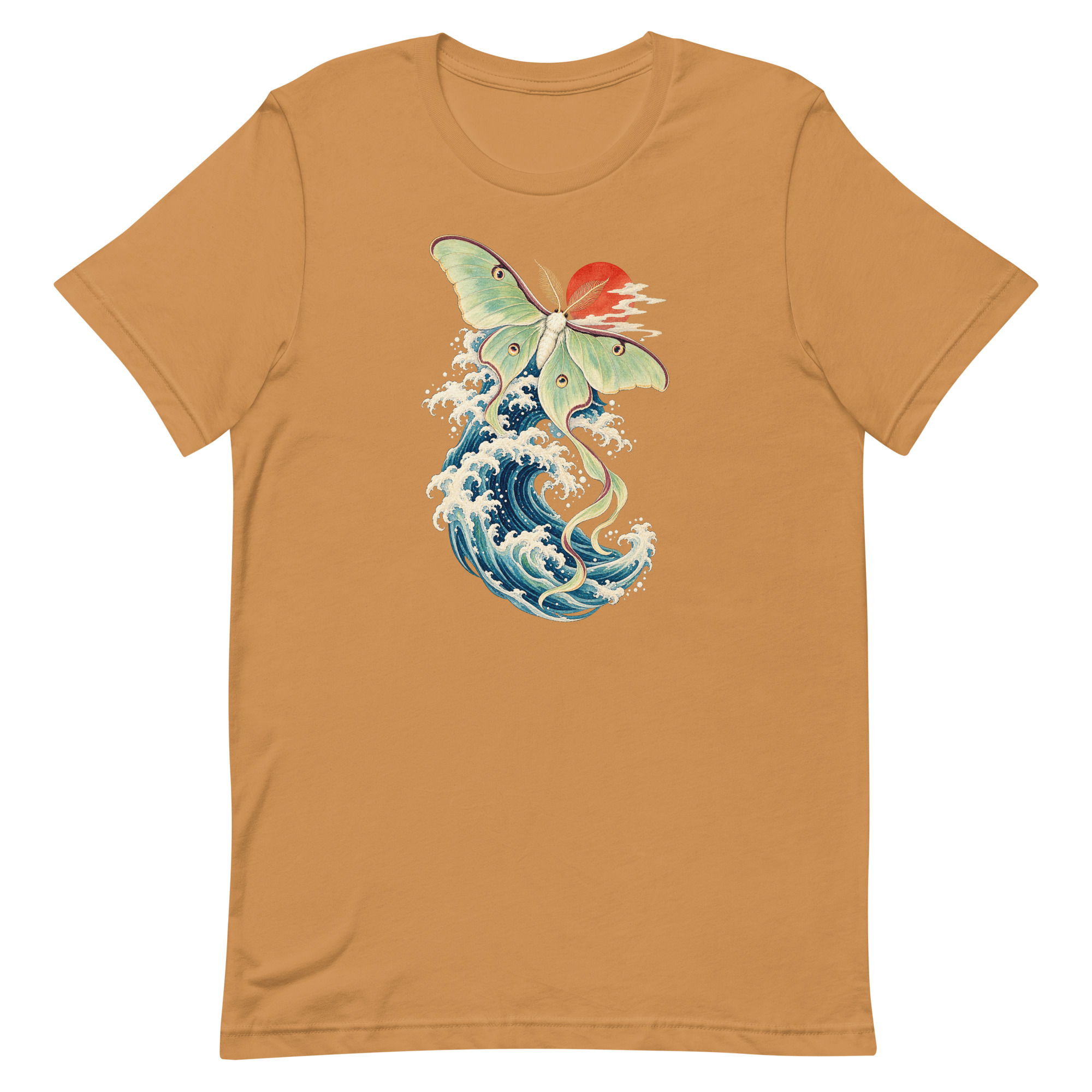 Luna Moth Great Wave Japanese Ukiyo-e Art T-Shirt - Image 64