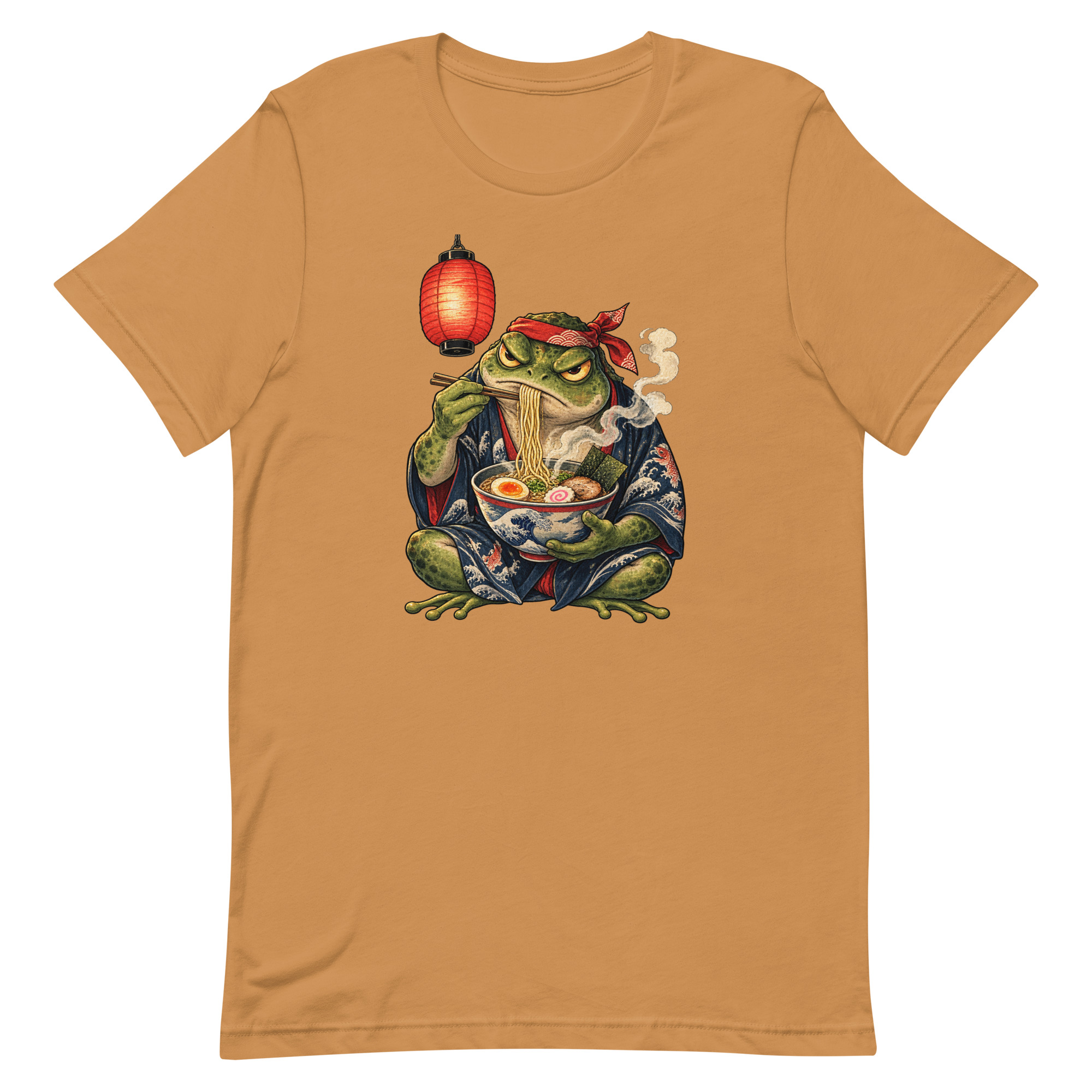 Grumpy Frog Ramen Lantern Japanese Ink Art T-Shirt - Image 66