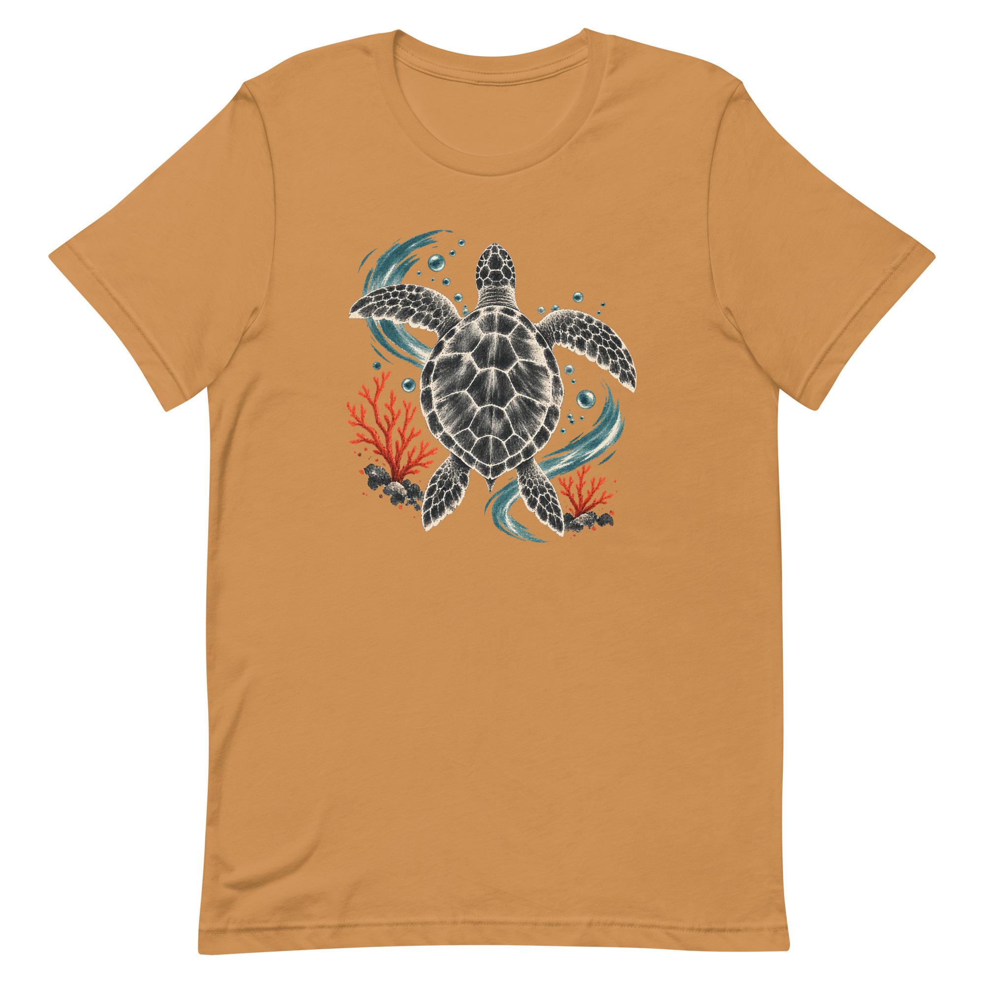 Gyotaku Sea Turtle Coral Japanese Print Art, Japanese Art Tee, Mythology Gift - Image 66