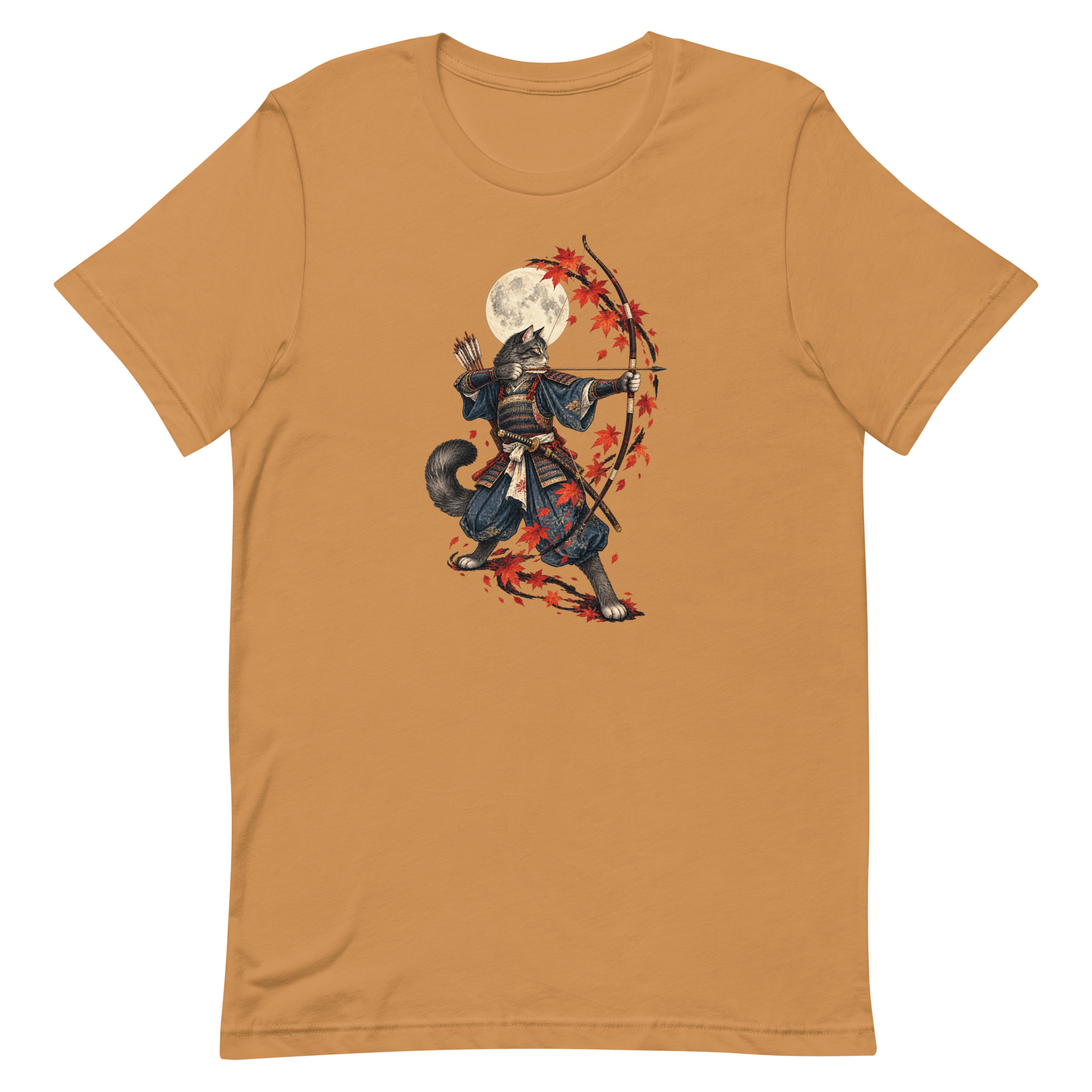 Samurai Cat Archer Maple Moon Japanese Art, Japanese Art Tee, Mythology Gift - Image 66