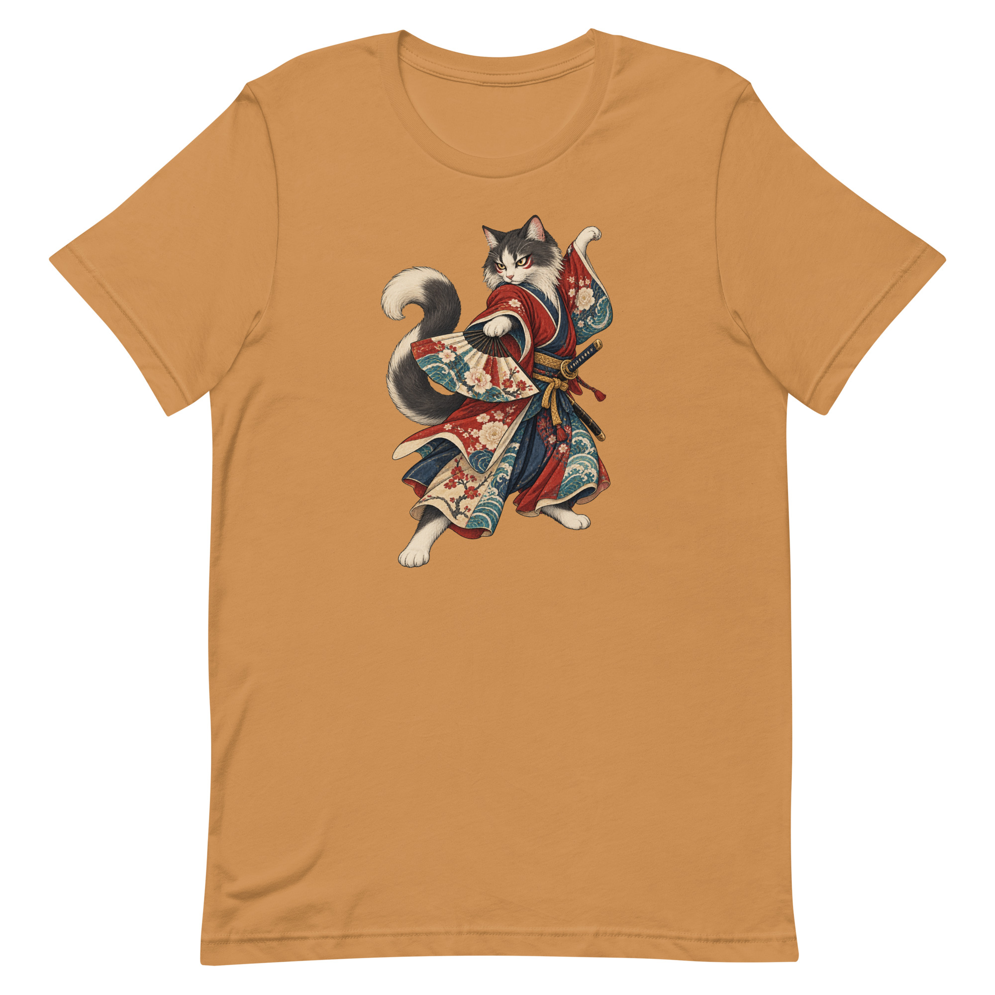 Samurai Cat Kabuki Fan Japanese Warrior Art, Japanese Art Tee, Mythology Gift - Image 66