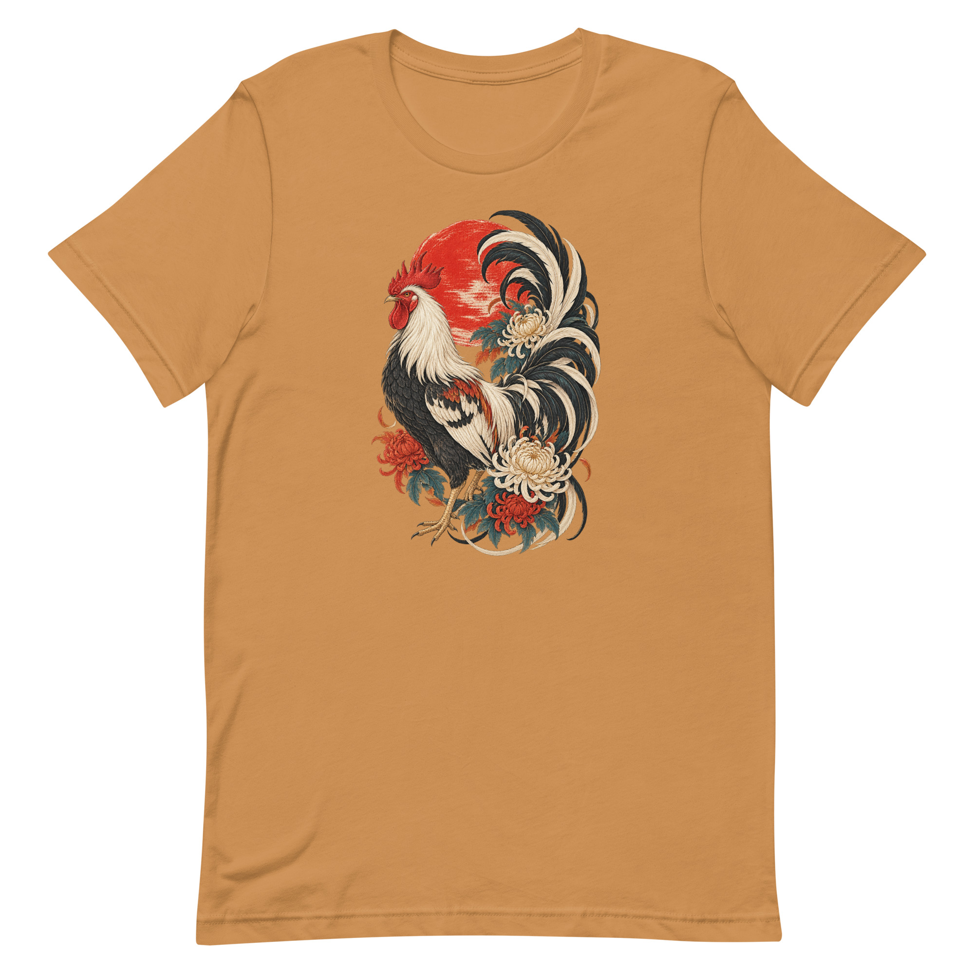 Japanese Rooster Red Sun Chrysanthemum Art, Japanese Art Tee, Mythology Gift - Image 64