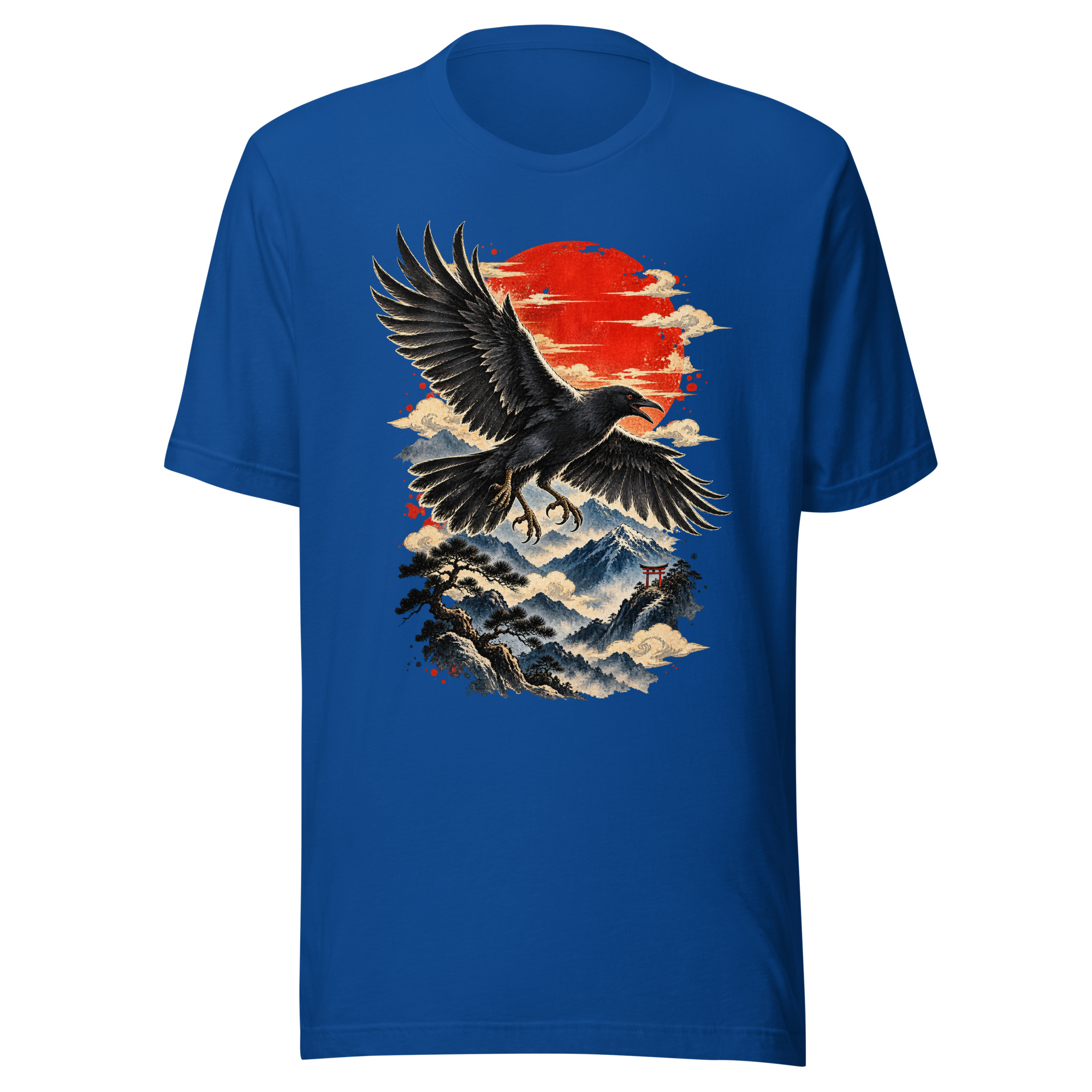 Yatagarasu Three Legged Crow Sunrise Japanese Art T-Shirt - Image 4