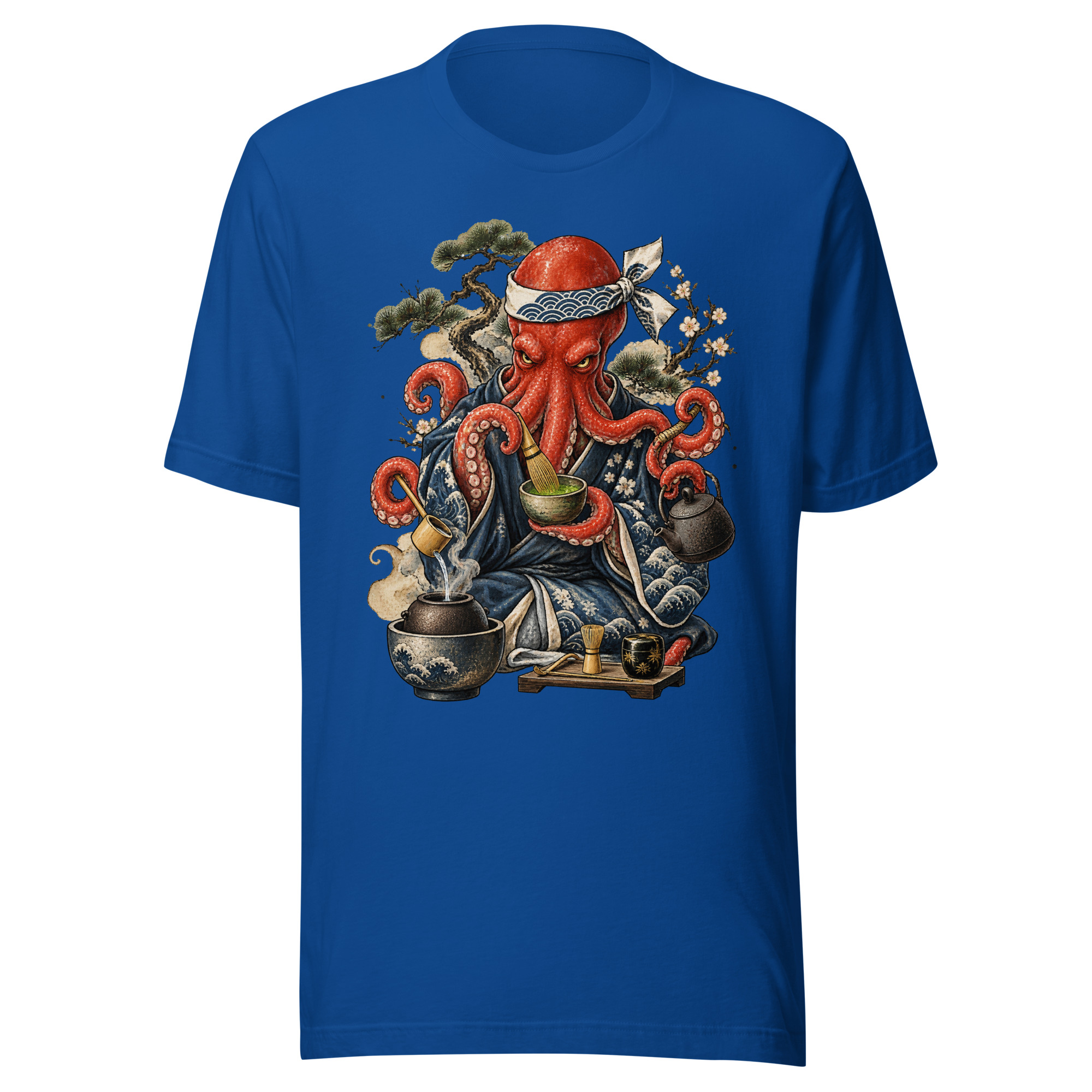 Octopus Matcha Tea Master Japanese Art T-Shirt - Image 4