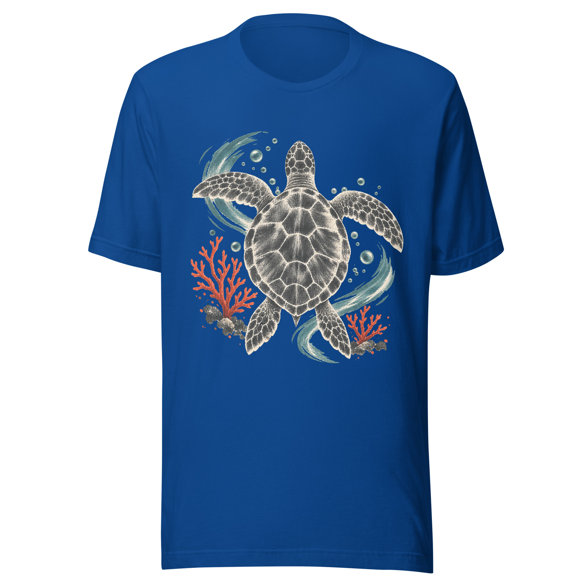 Gyotaku Sea Turtle Coral Japanese Print Art, Japanese Art Tee, Mythology Gift - Image 107