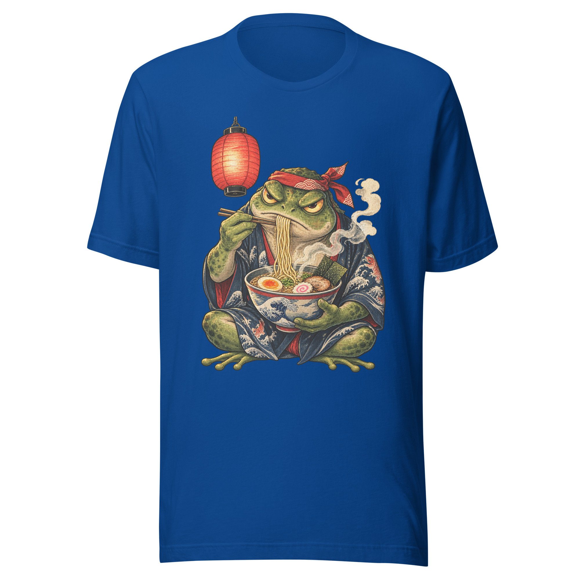 Grumpy Frog Ramen Lantern Japanese Ink Art T-Shirt - Image 107