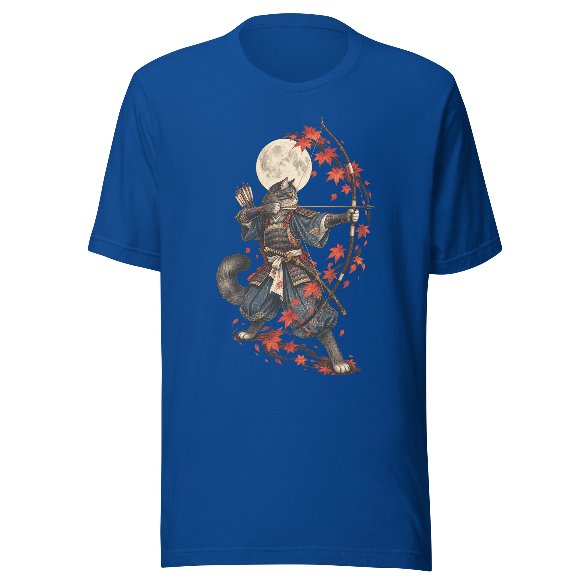 Samurai Cat Archer Maple Moon Japanese Art, Japanese Art Tee, Mythology Gift - Image 107