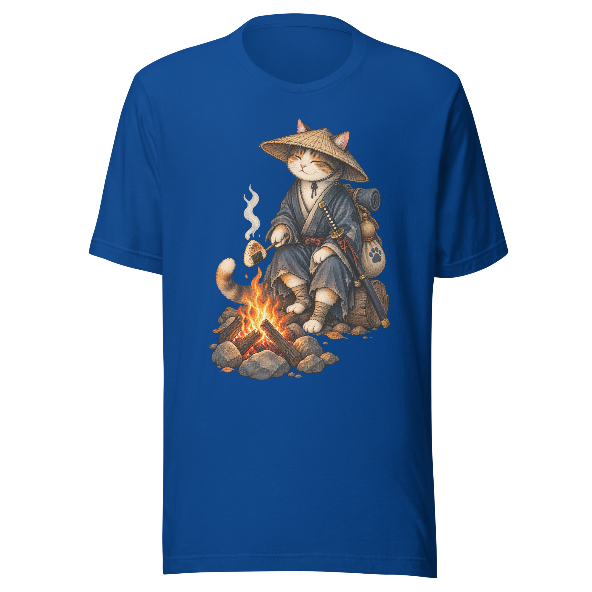 Samurai Cat Onigiri Campfire Japanese Art, Japanese Art Tee, Mythology Gift - Image 107