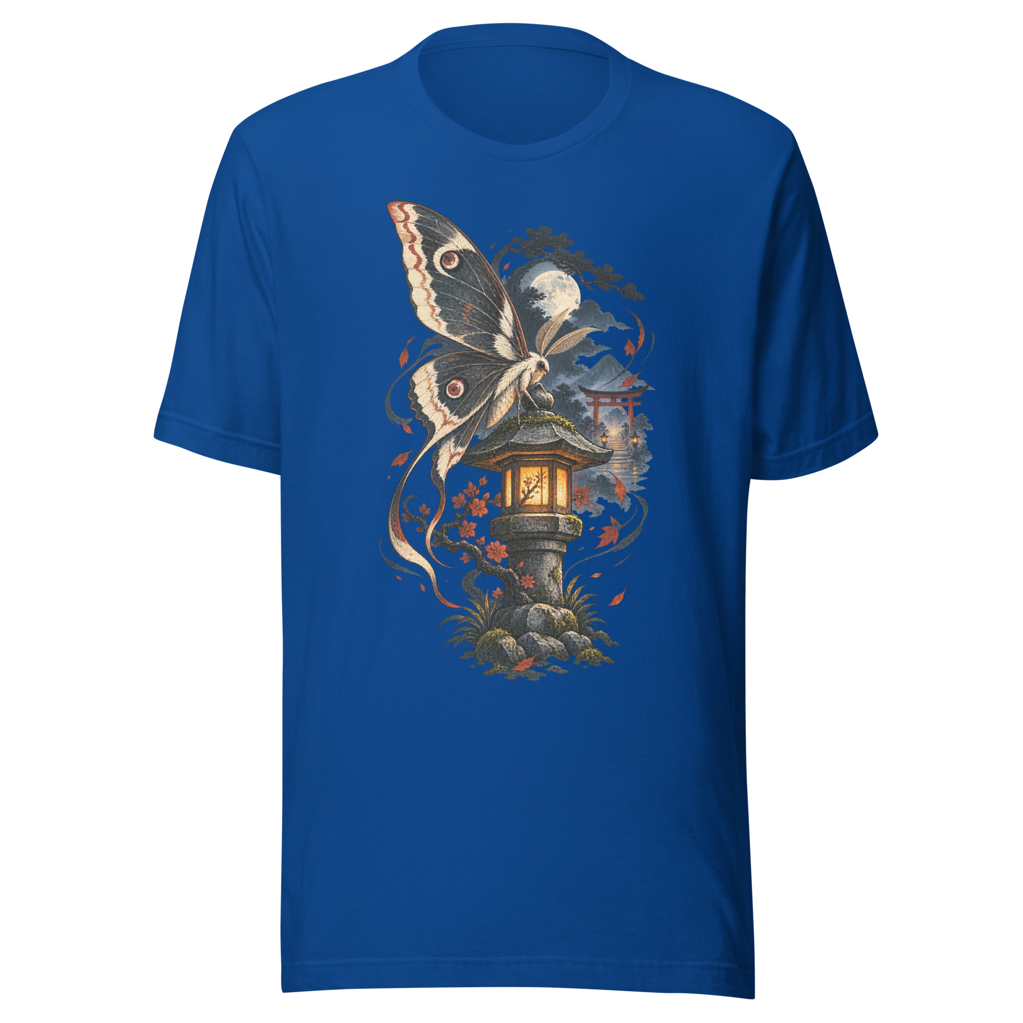 Japanese Moth Lantern Shrine Night Yokai Art T-Shirt - Image 140