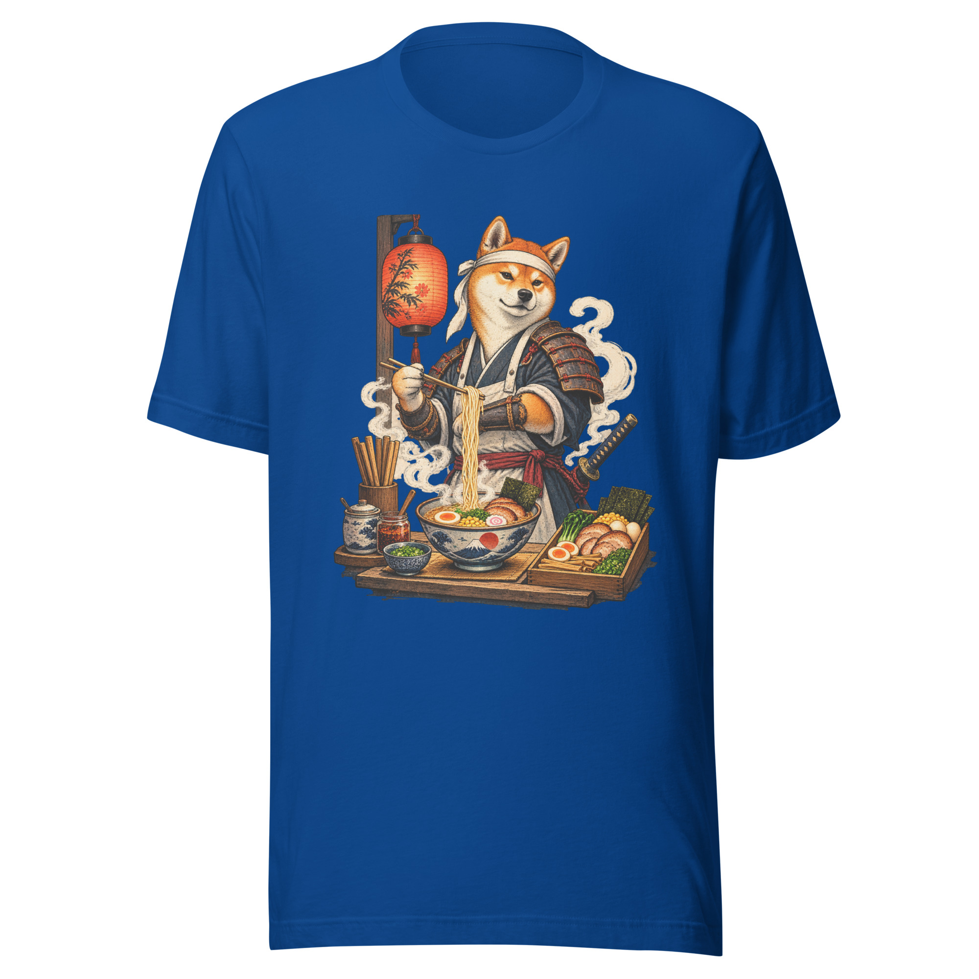 Shiba Samurai Ramen Chef Japanese Dog Art T-Shirt - Image 22