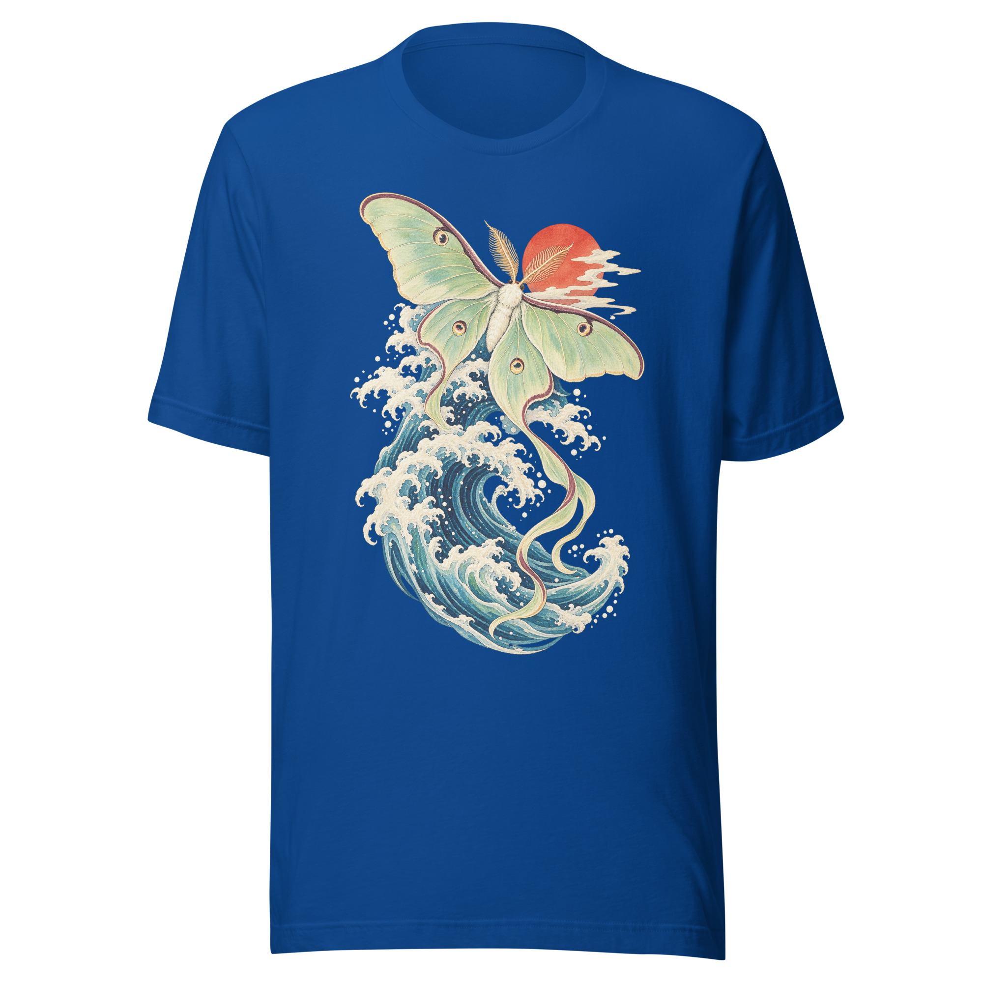 Luna Moth Great Wave Japanese Ukiyo-e Art T-Shirt - Image 140