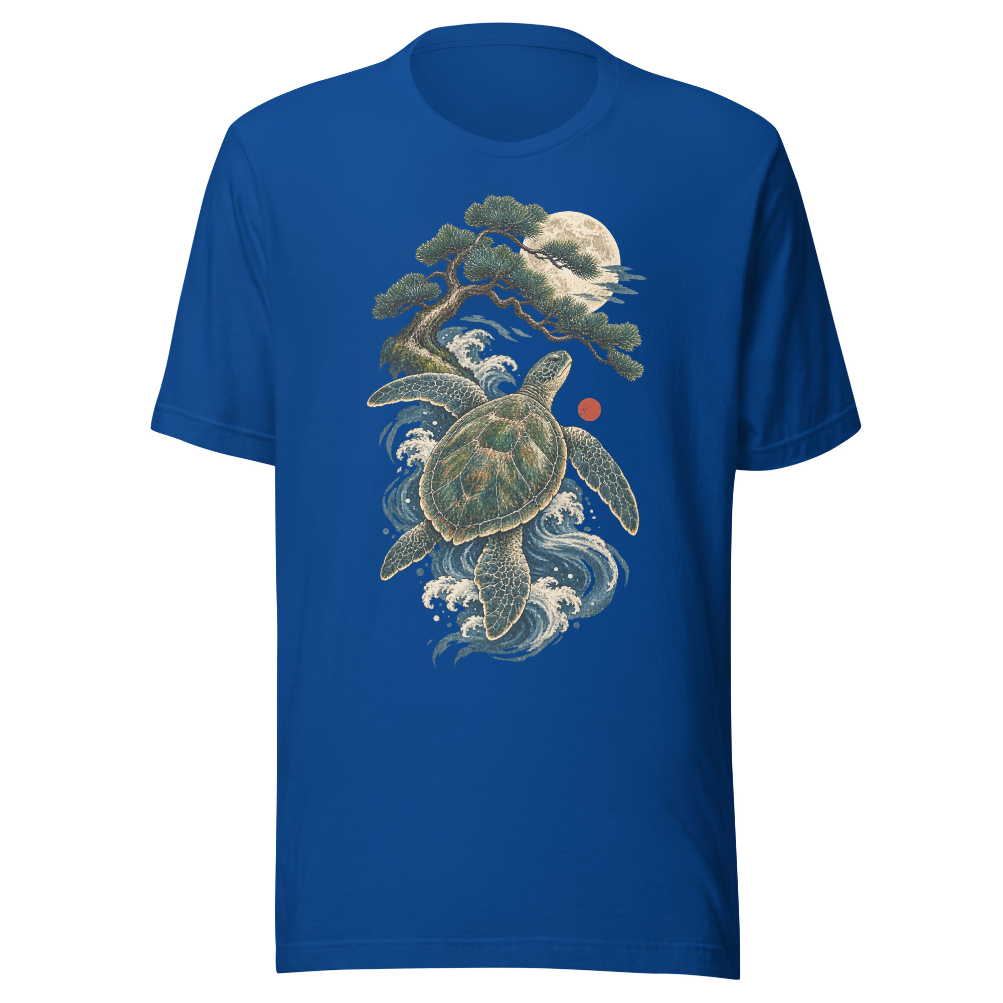 Ancient Sea Turtle Pine Moon Japanese Art, Japanese Art Tee, Mythology Gift - Image 140