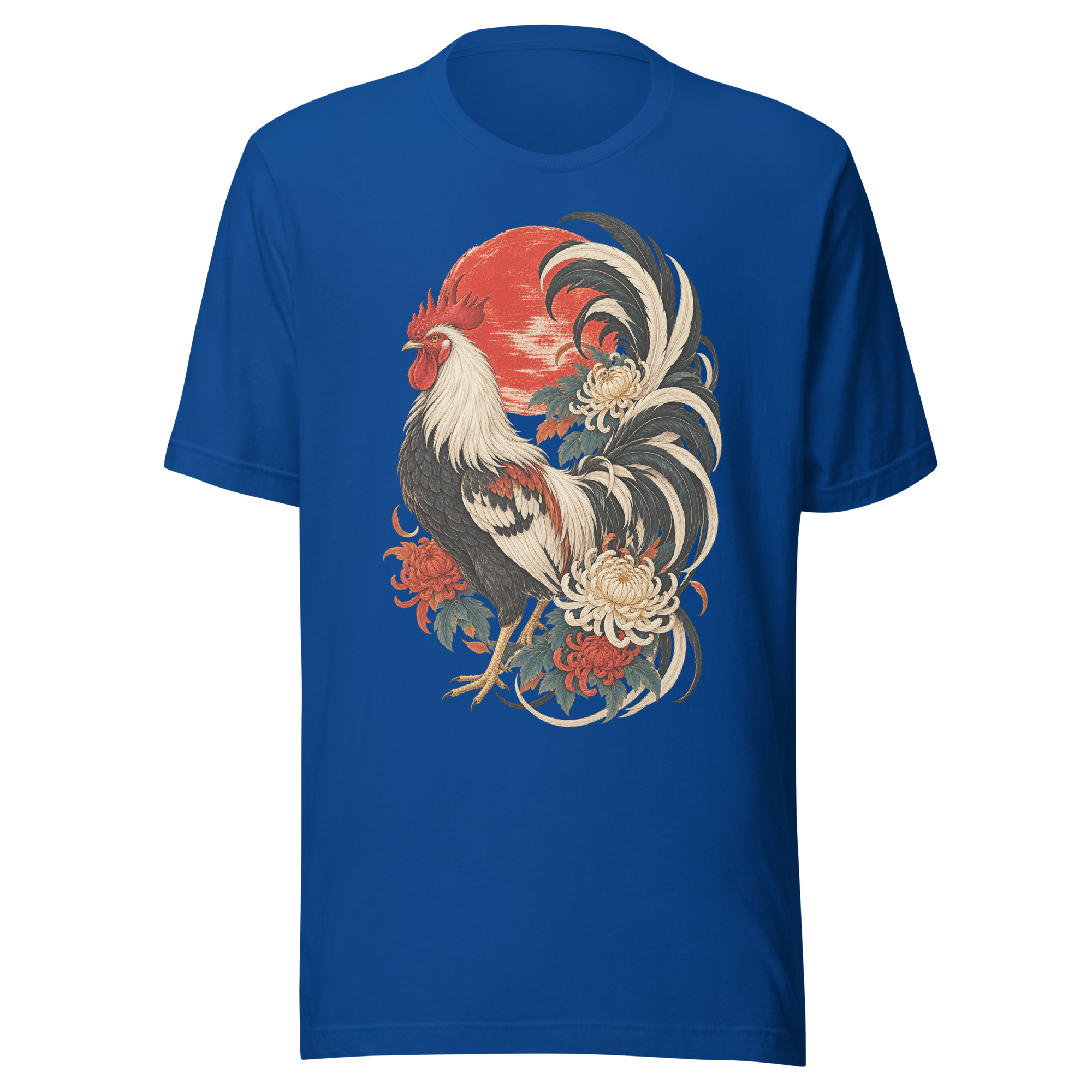 Japanese Rooster Red Sun Chrysanthemum Art, Japanese Art Tee, Mythology Gift - Image 140