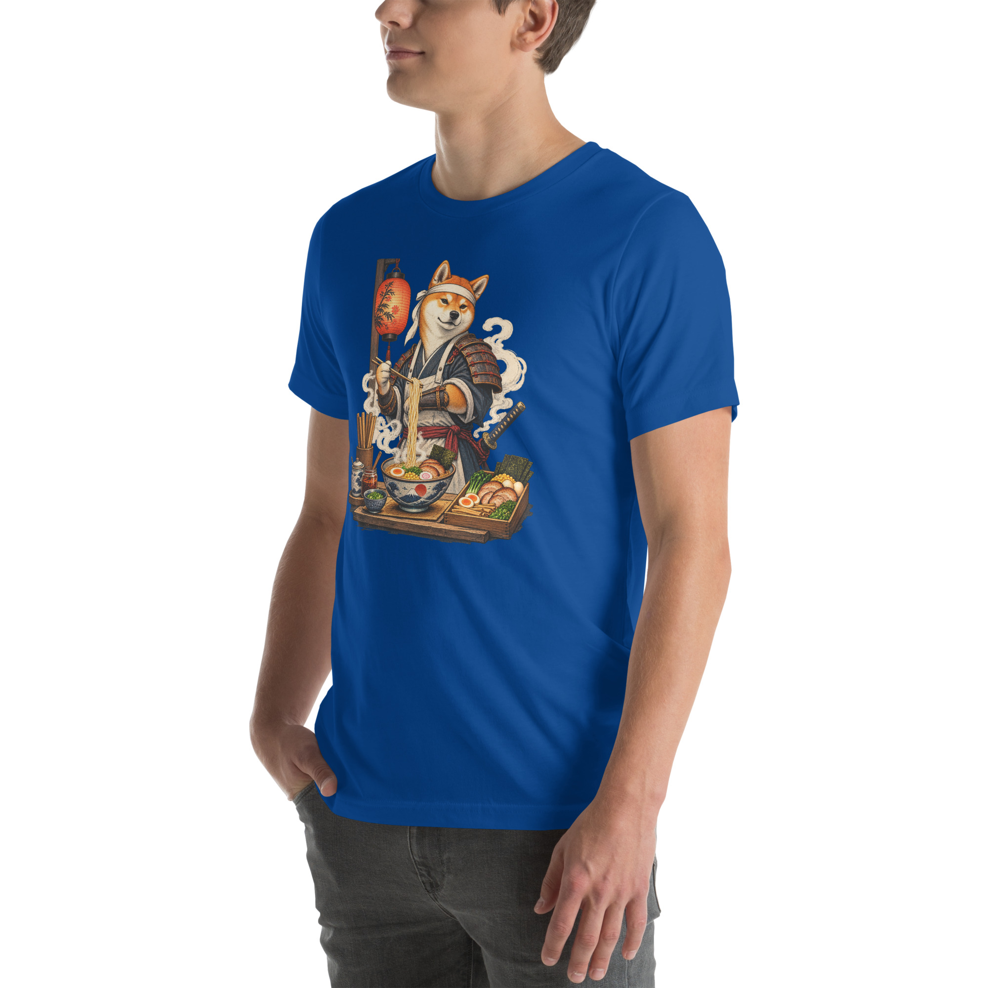 Shiba Samurai Ramen Chef Japanese Dog Art T-Shirt - Image 6