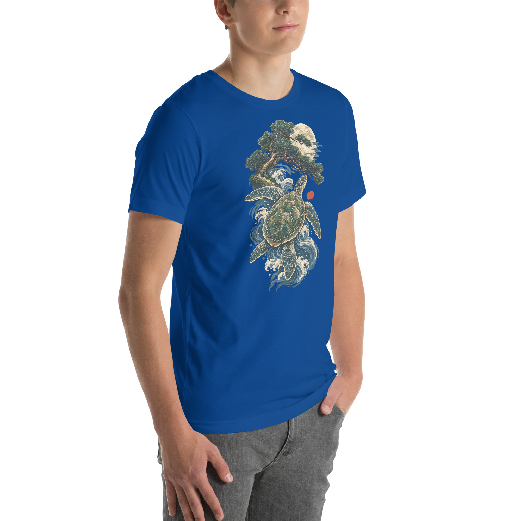 Ancient Sea Turtle Pine Moon Japanese Art, Japanese Art Tee, Mythology Gift - Image 112
