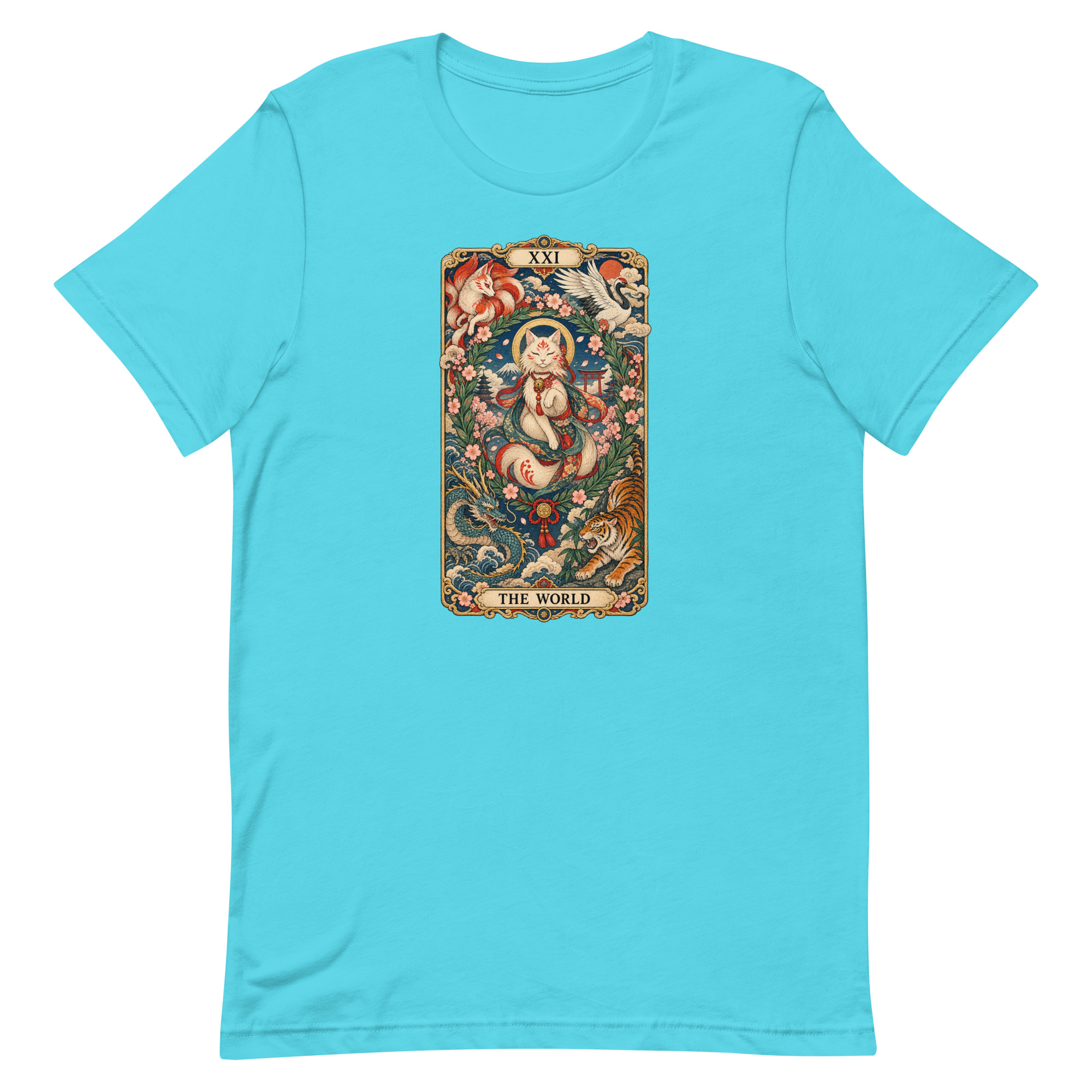 The World Shrine Cat Tarot Japanese Art T-Shirt - Image 77