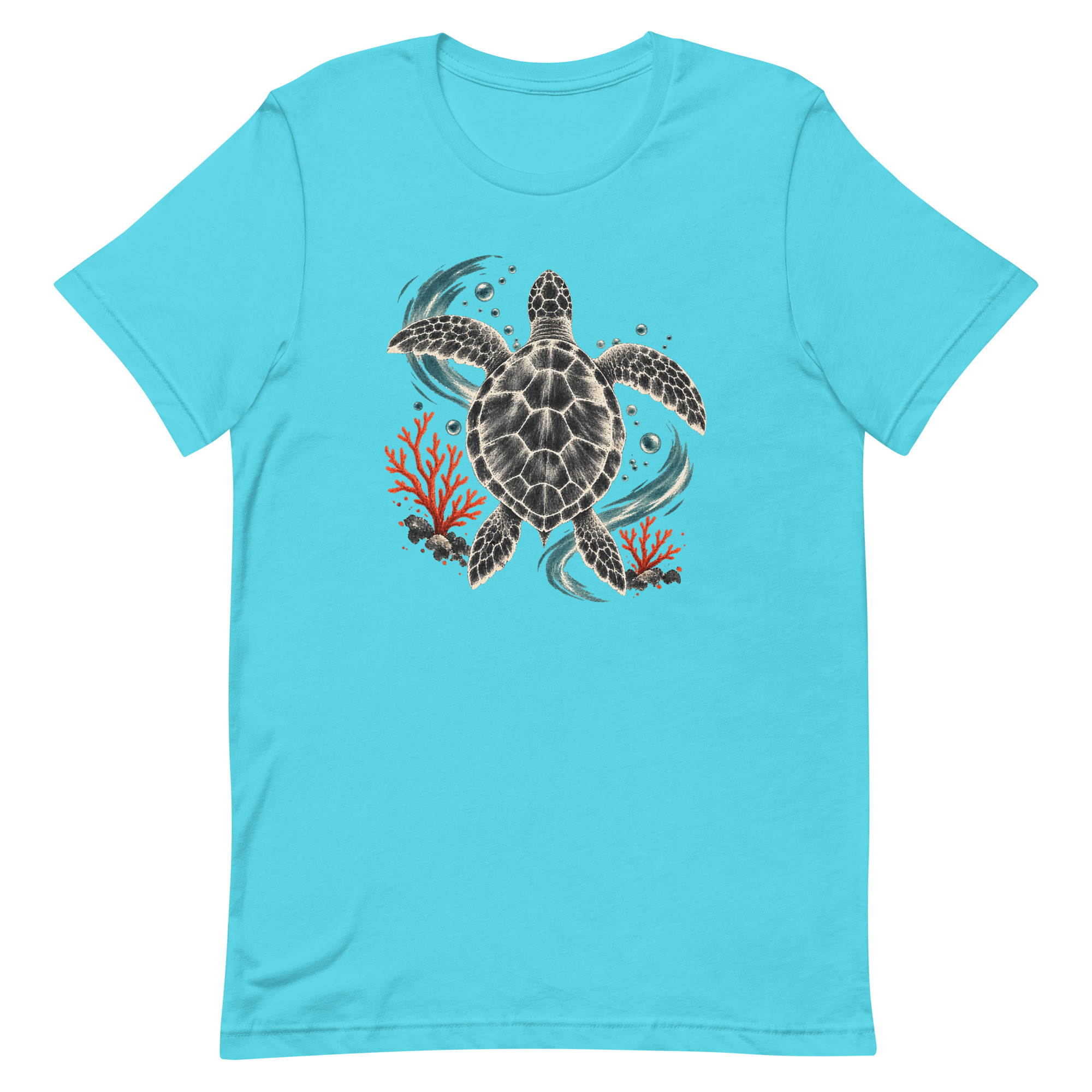 Gyotaku Sea Turtle Coral Japanese Print Art, Japanese Art Tee, Mythology Gift - Image 79