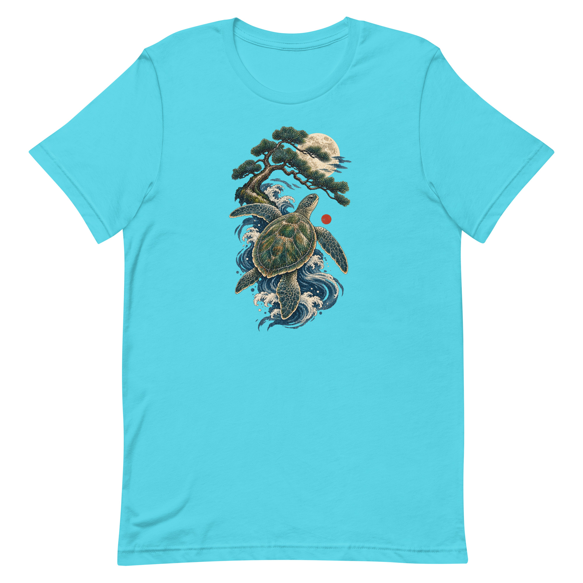 Ancient Sea Turtle Pine Moon Japanese Art, Japanese Art Tee, Mythology Gift - Image 77
