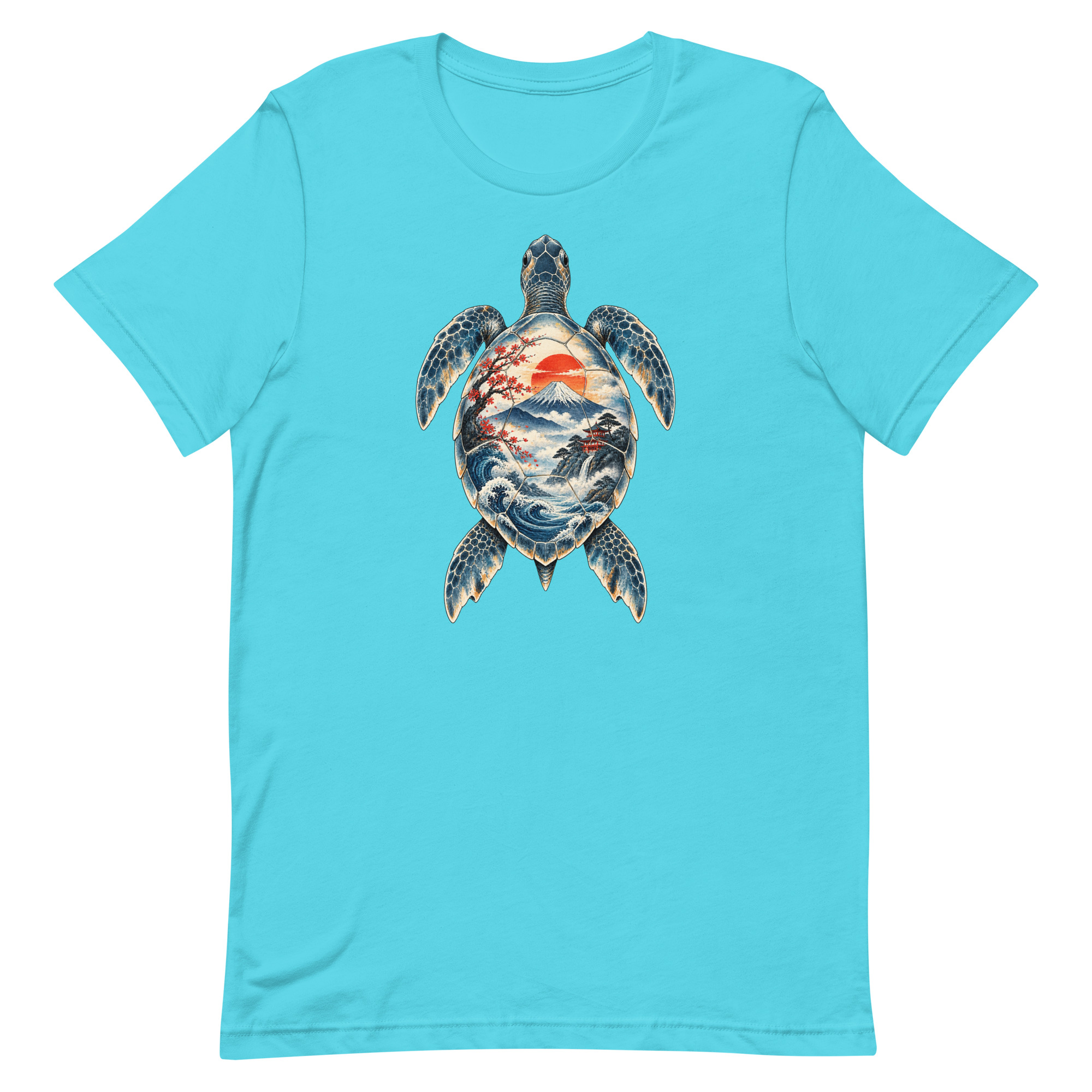 Sea Turtle Mount Fuji Sunrise Japanese Art, Japanese Art Tee, Mythology Gift - Image 79