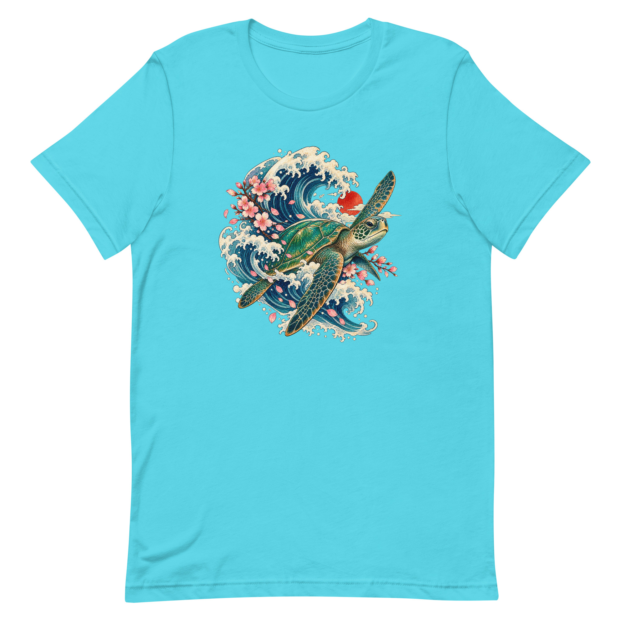 Sea Turtle Great Wave Sakura Japanese Art, Japanese Art Tee, Mythology Gift - Image 79