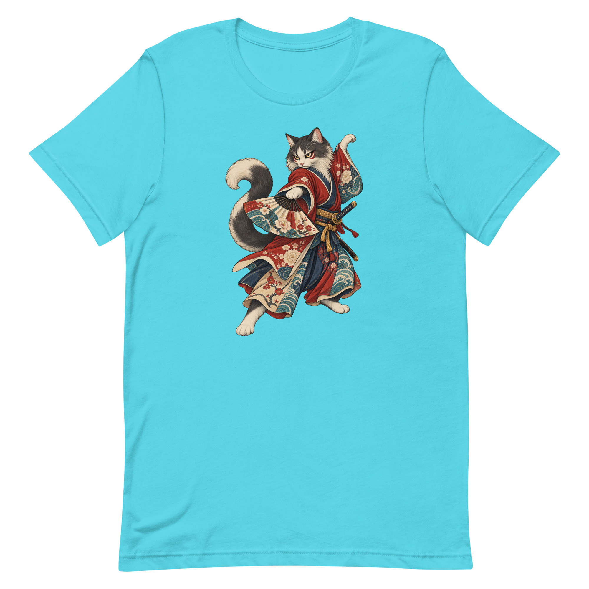 Samurai Cat Kabuki Fan Japanese Warrior Art, Japanese Art Tee, Mythology Gift - Image 79