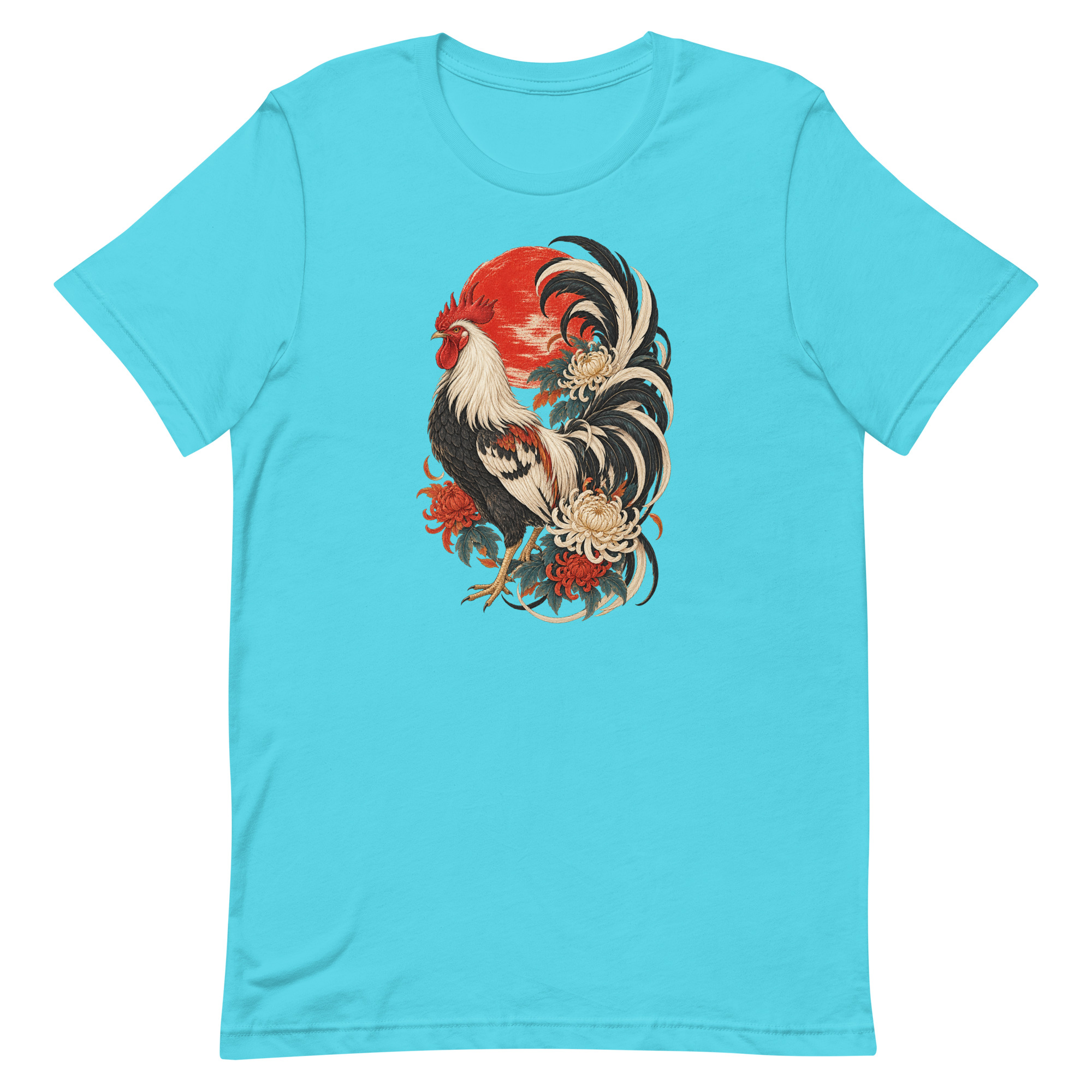 Japanese Rooster Red Sun Chrysanthemum Art, Japanese Art Tee, Mythology Gift - Image 77