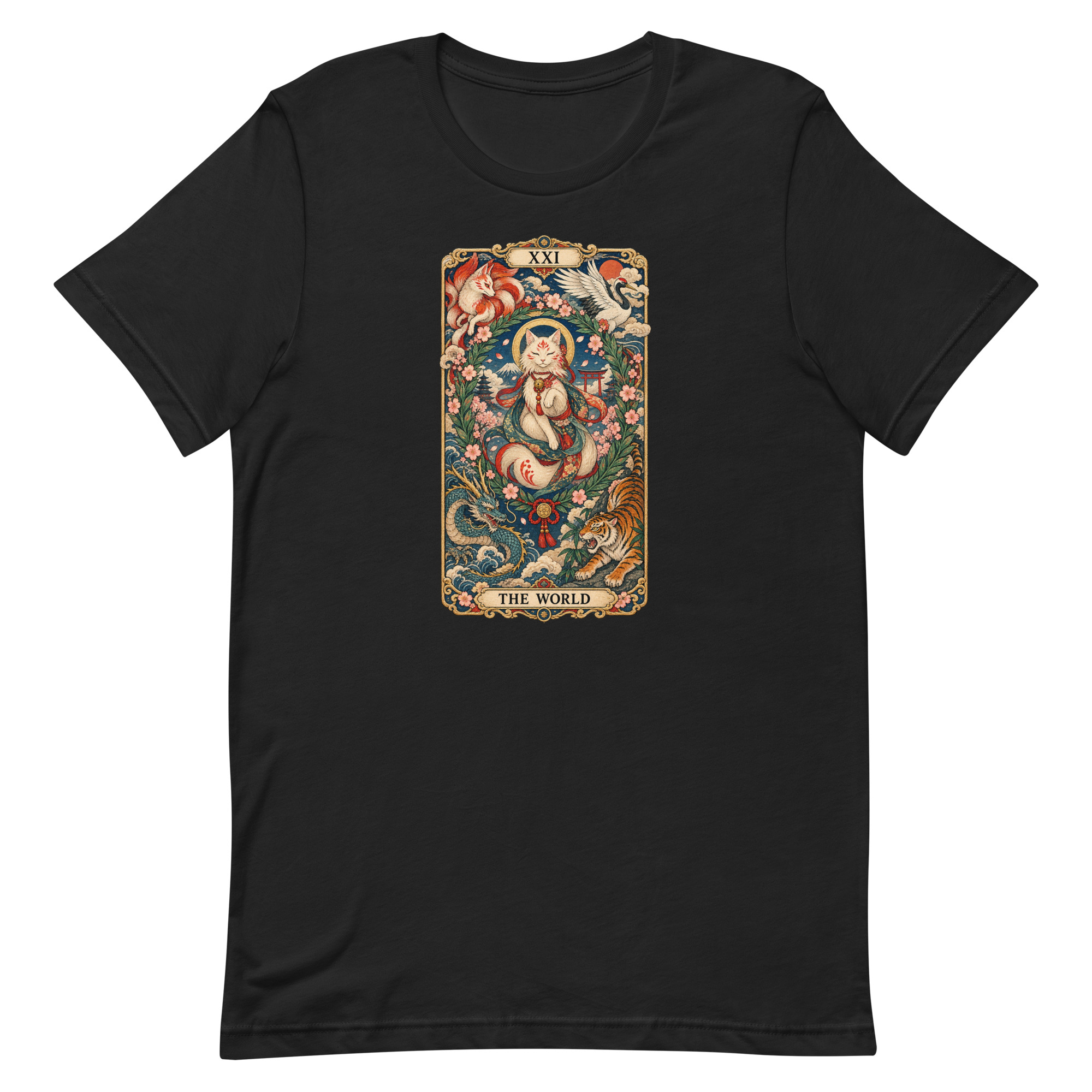 The World Shrine Cat Tarot Japanese Art T-Shirt - Image 75