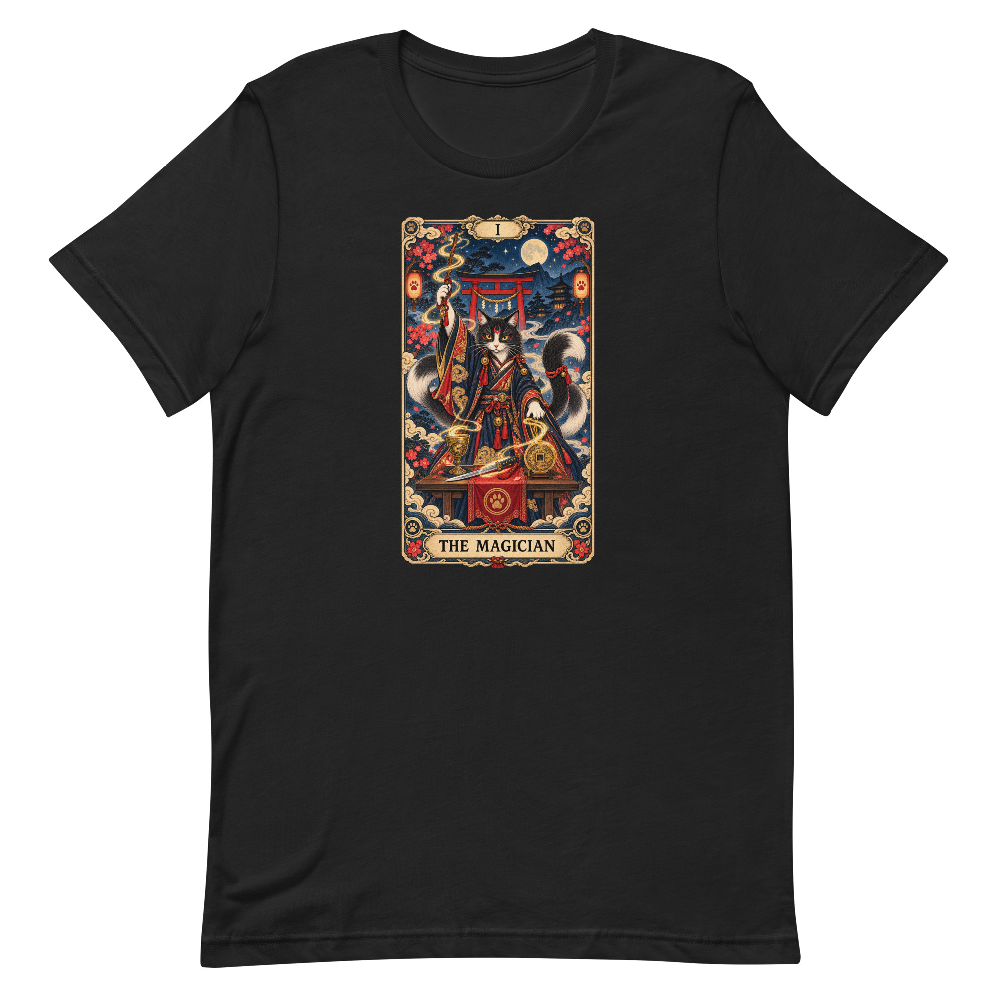 The Magician Bakeneko Cat Tarot Japanese Yokai Art, Japanese Art Tee, Mythology Gift - Image 75