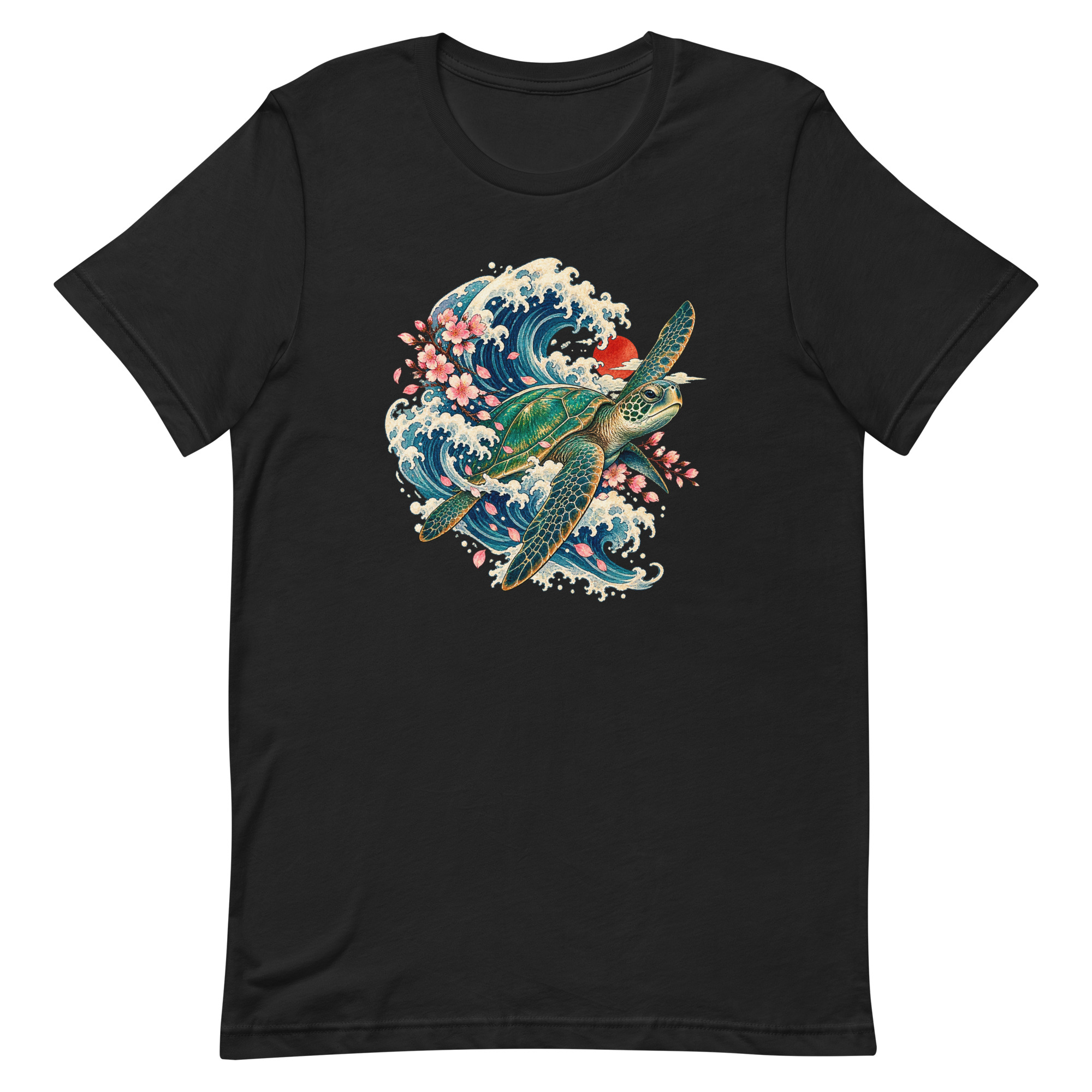 Sea Turtle Great Wave Sakura Japanese Art, Japanese Art Tee, Mythology Gift - Image 77
