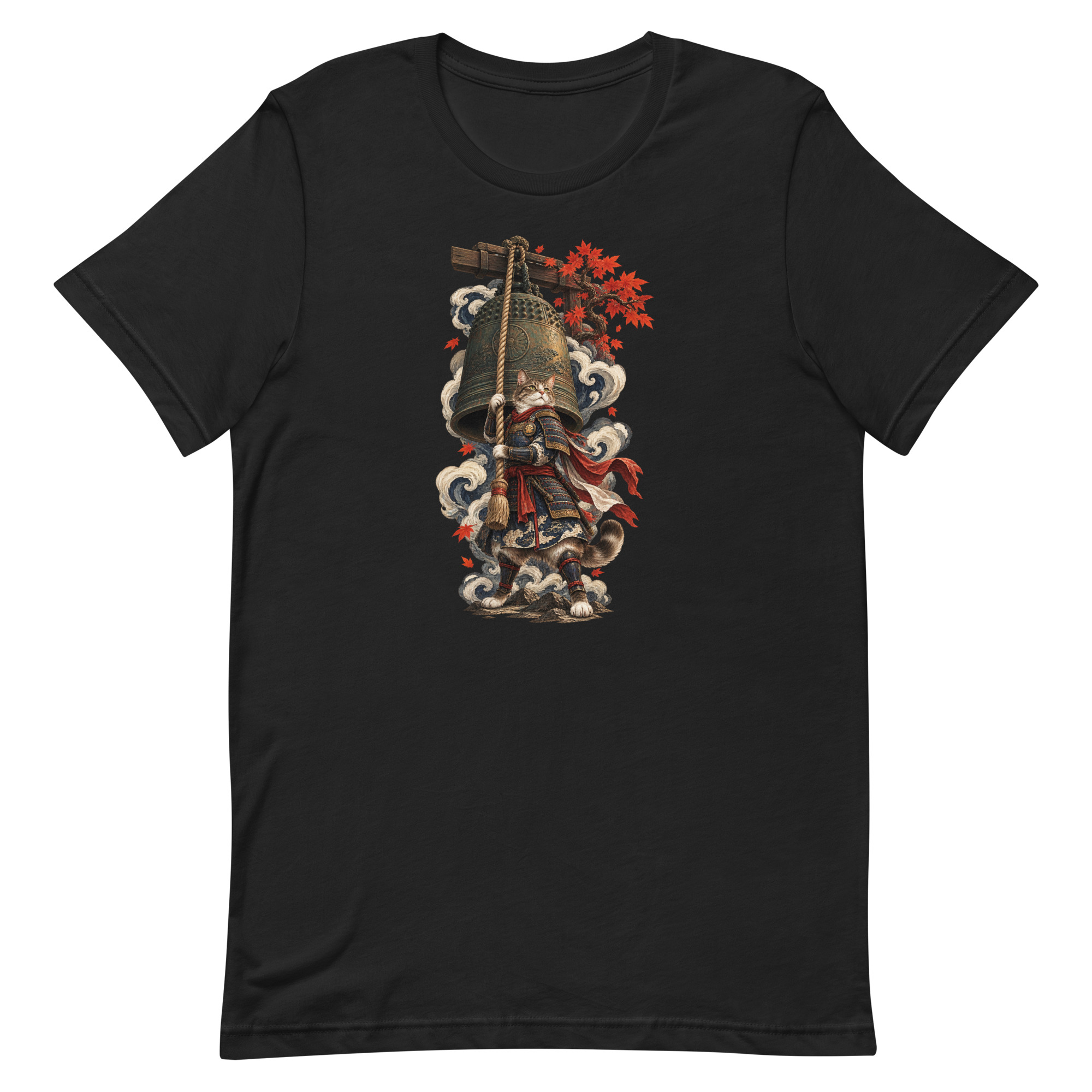 Samurai Cat Temple Bell Guardian Japanese Art, Japanese Art Tee, Mythology Gift - Image 77