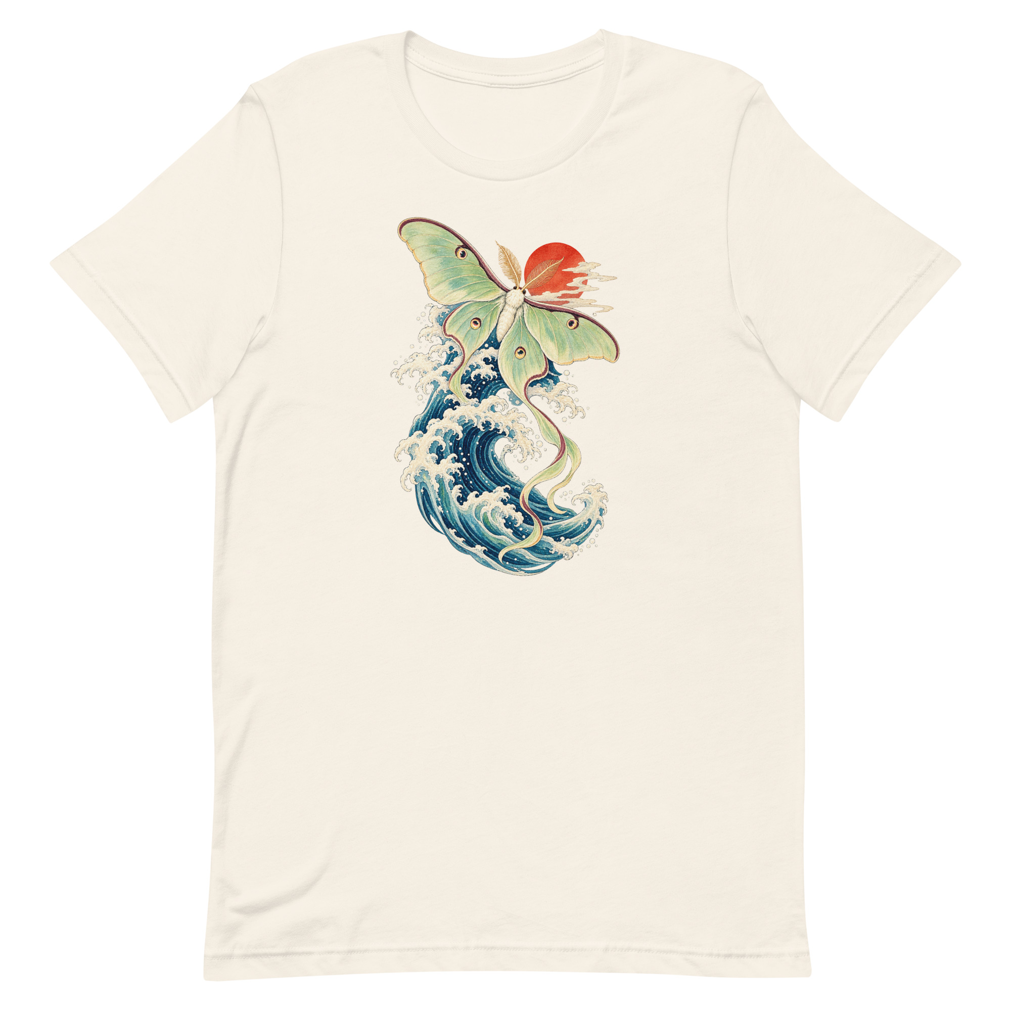 Luna Moth Great Wave Japanese Ukiyo-e Art T-Shirt - Image 65