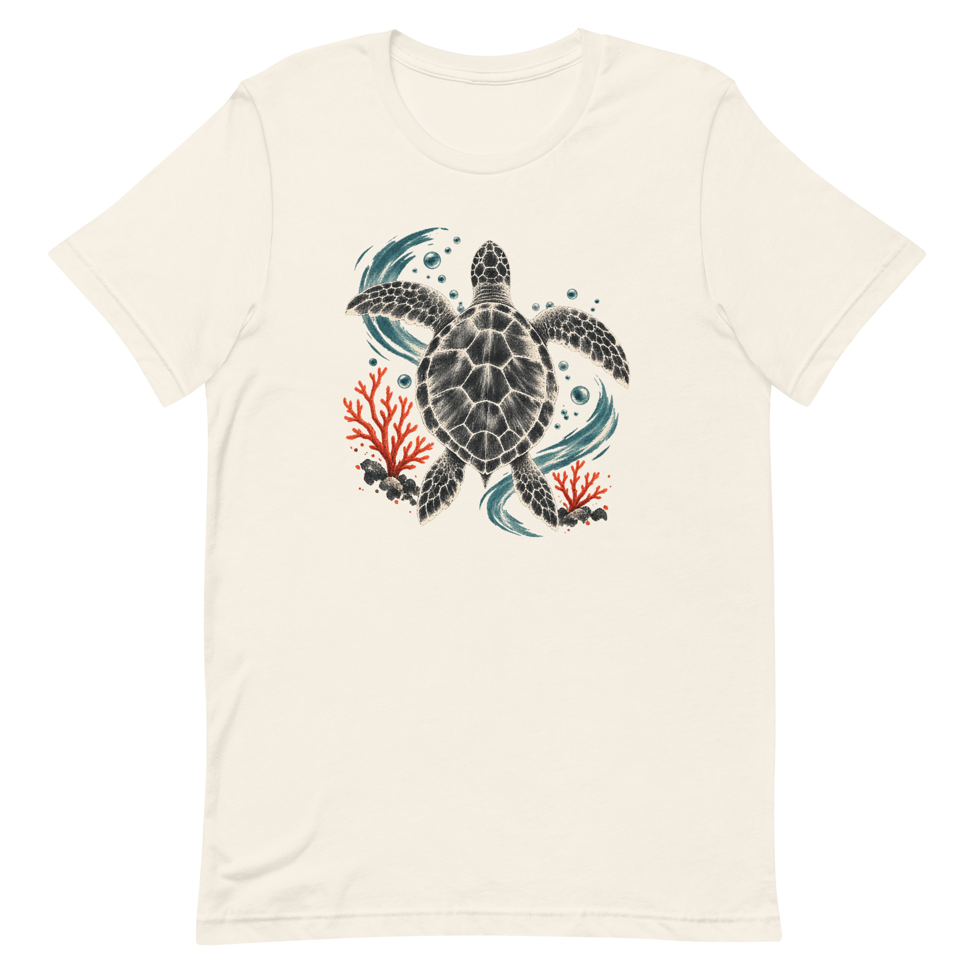 Gyotaku Sea Turtle Coral Japanese Print Art, Japanese Art Tee, Mythology Gift - Image 67