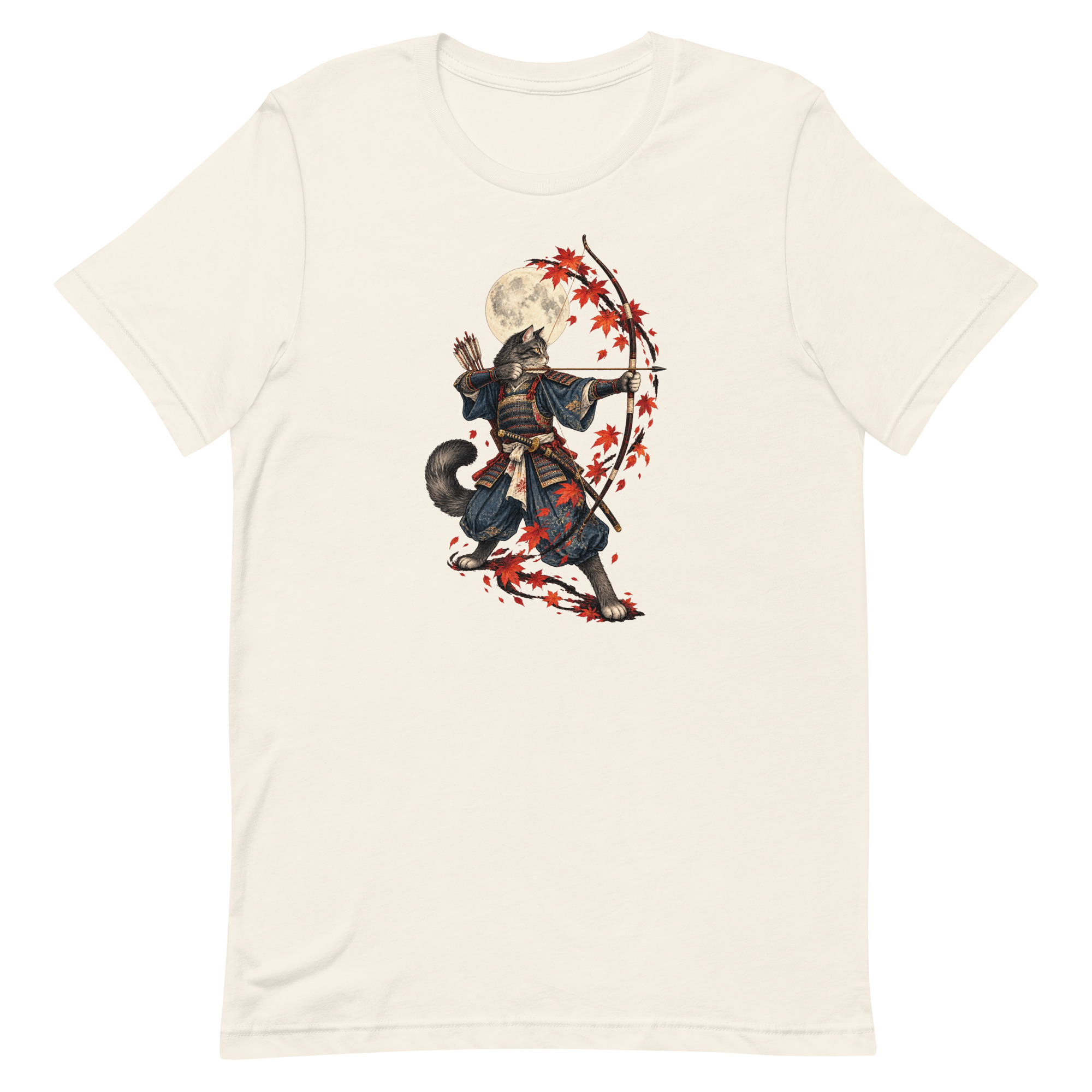 Samurai Cat Archer Maple Moon Japanese Art, Japanese Art Tee, Mythology Gift - Image 67