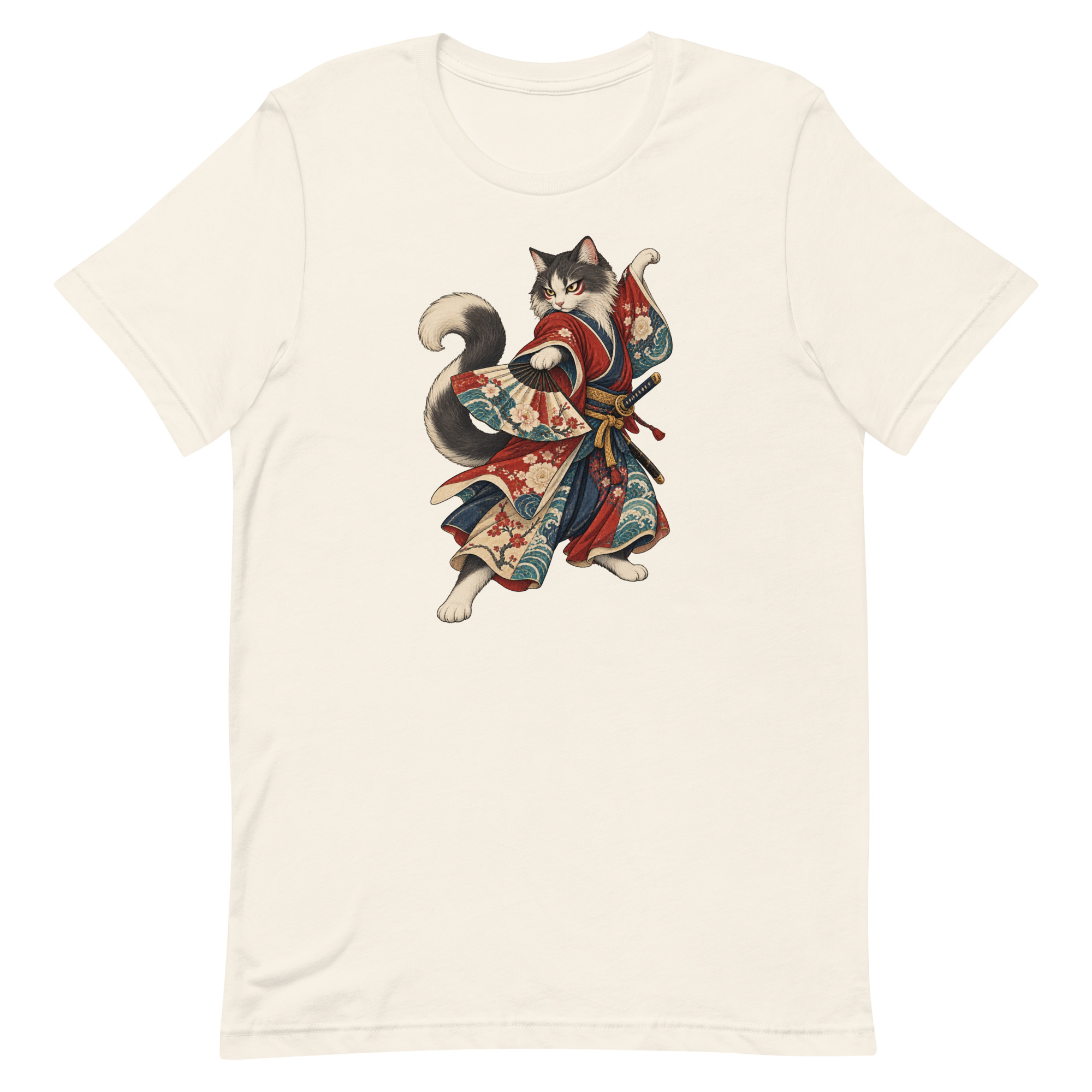 Samurai Cat Kabuki Fan Japanese Warrior Art, Japanese Art Tee, Mythology Gift - Image 67
