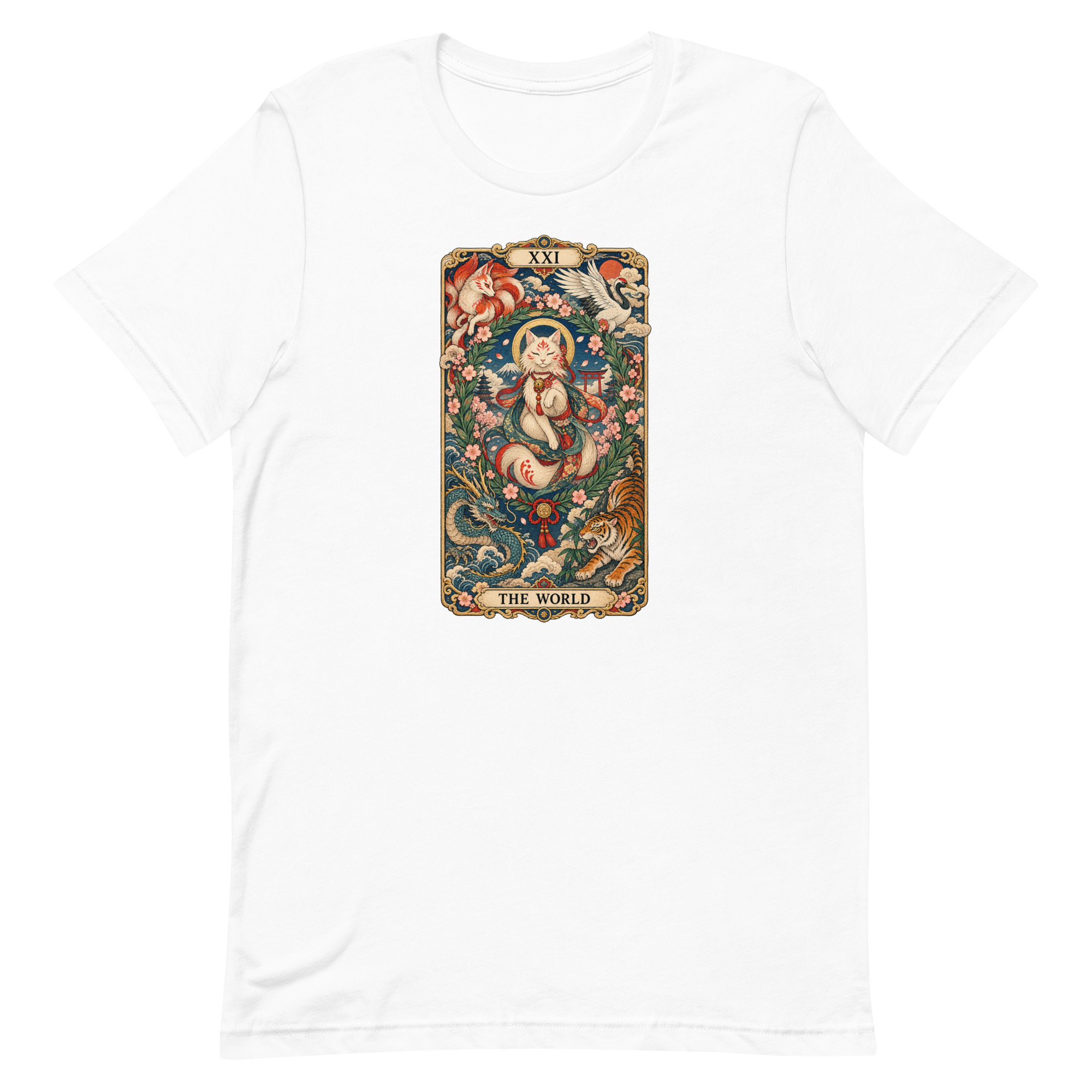 The World Shrine Cat Tarot Japanese Art T-Shirt - Image 66